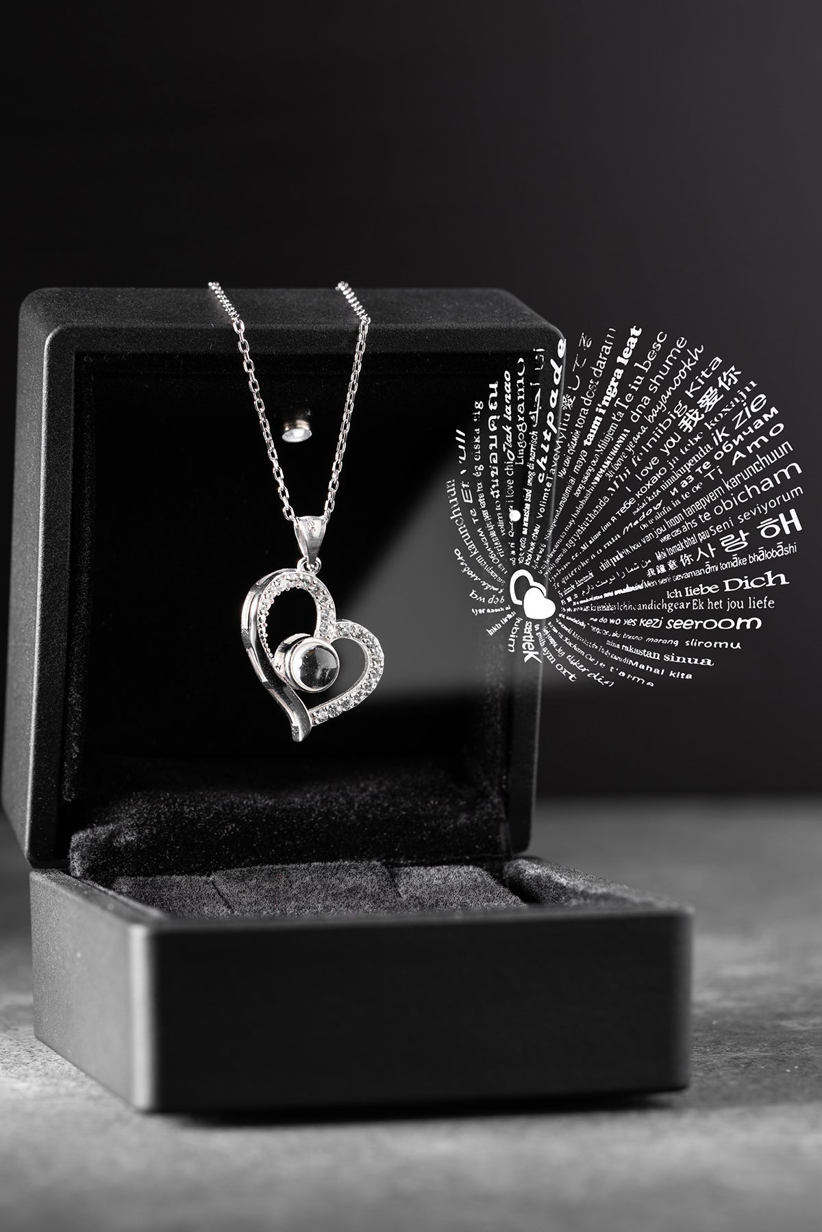 I Love You Projection Heart Necklace