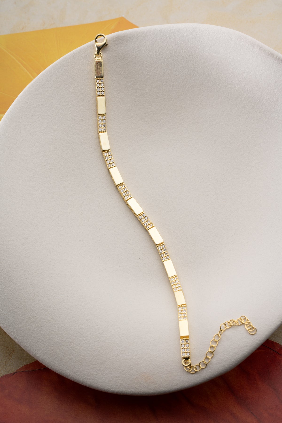 Geometric Pave Bar Link Bracelet