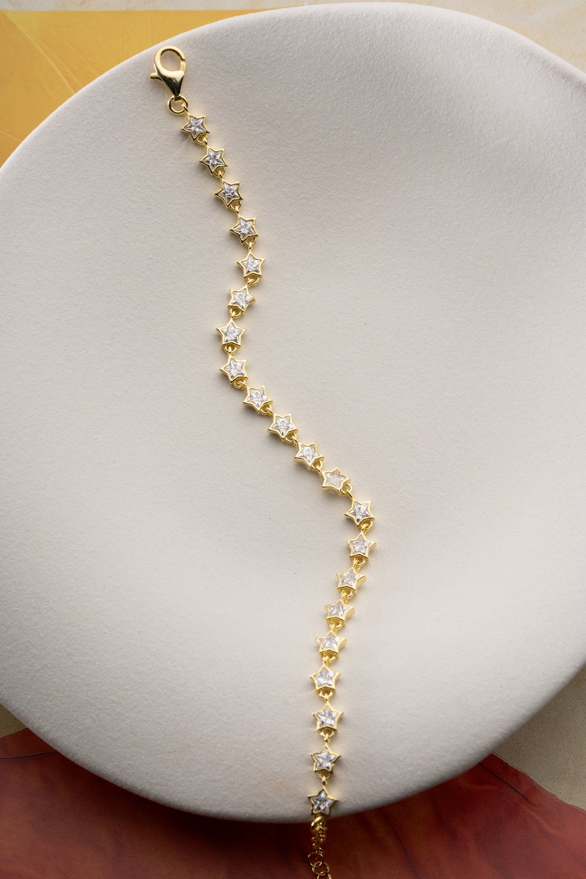 Star Cubic Zirconia Tennis Bracelet in Gold