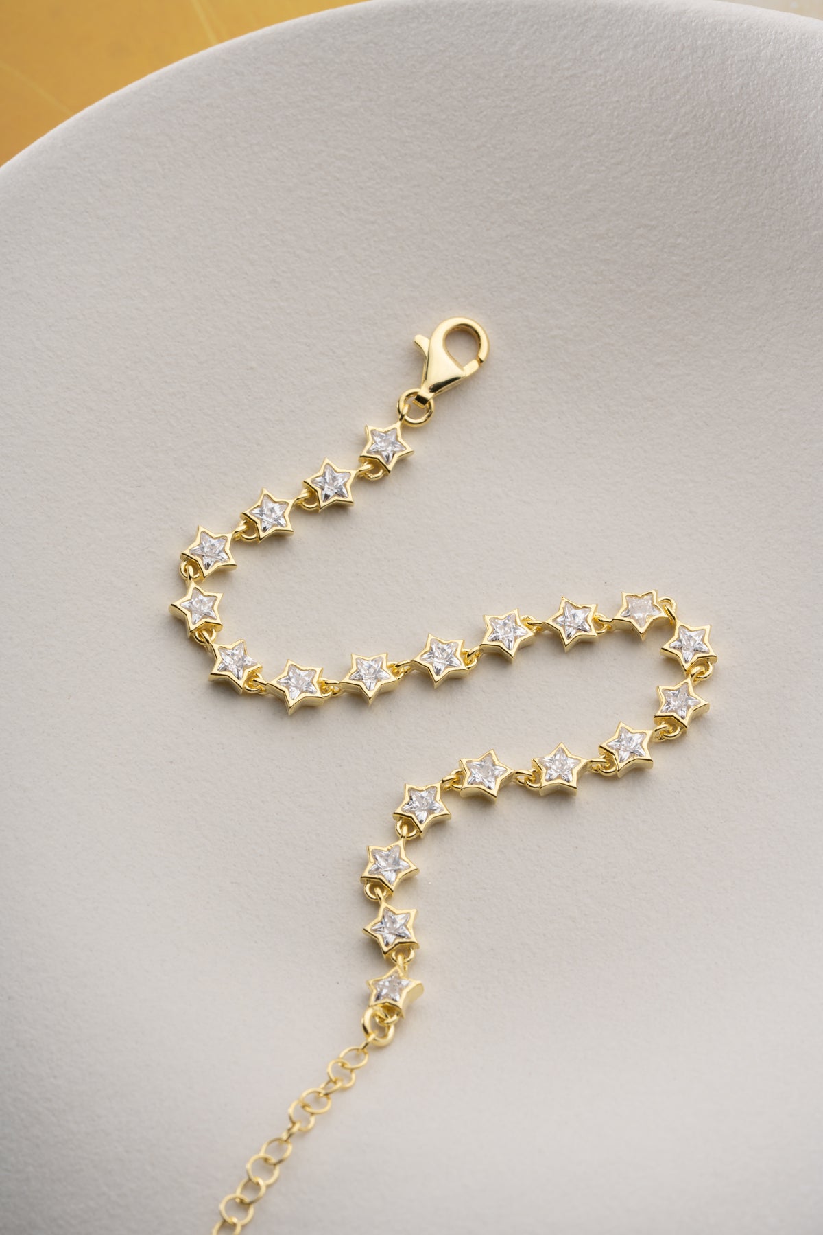 Star Cubic Zirconia Tennis Bracelet in Gold