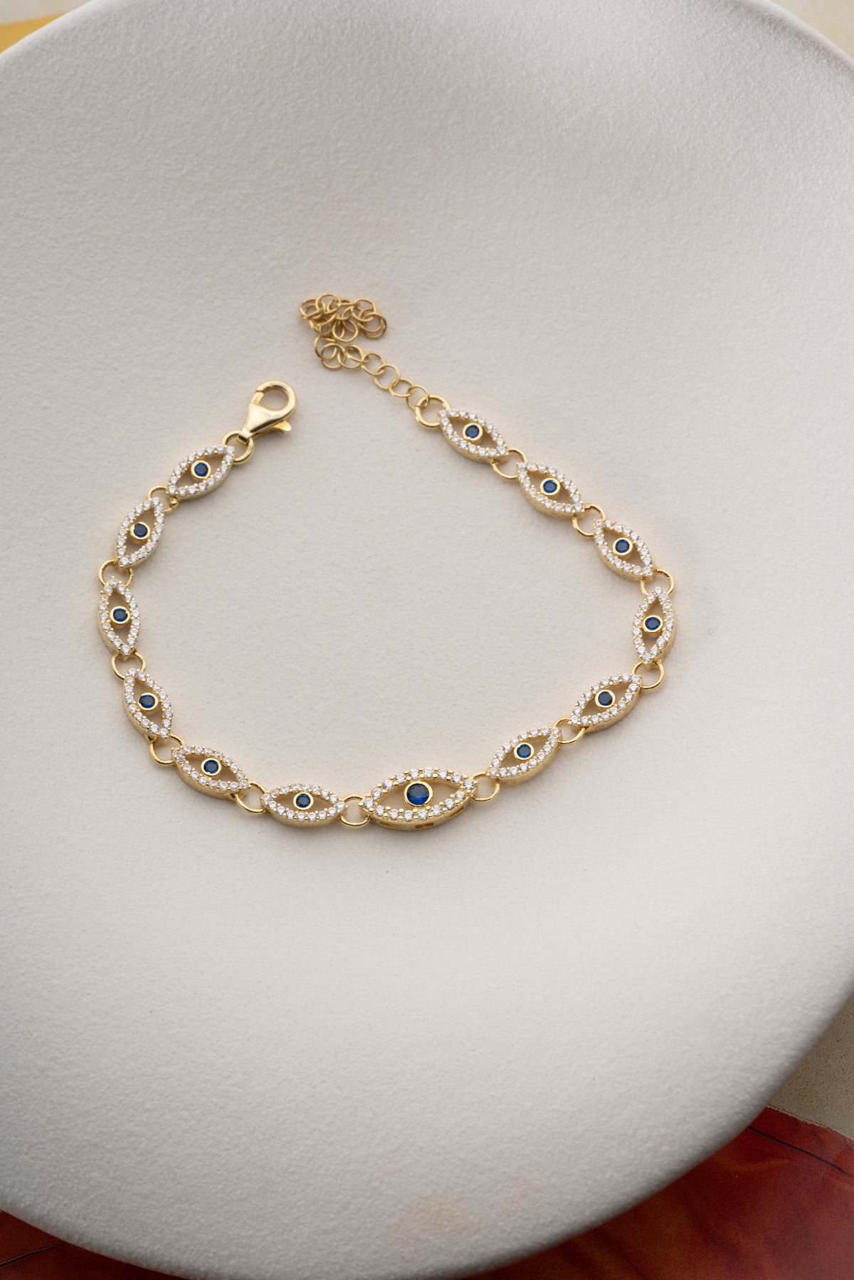Pave Evil Eye Link Bracelet