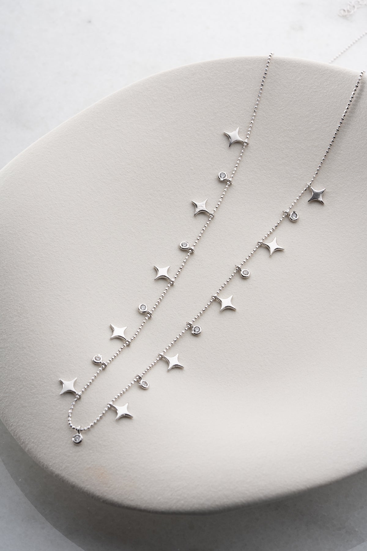 Star and Crystal Charm Necklace