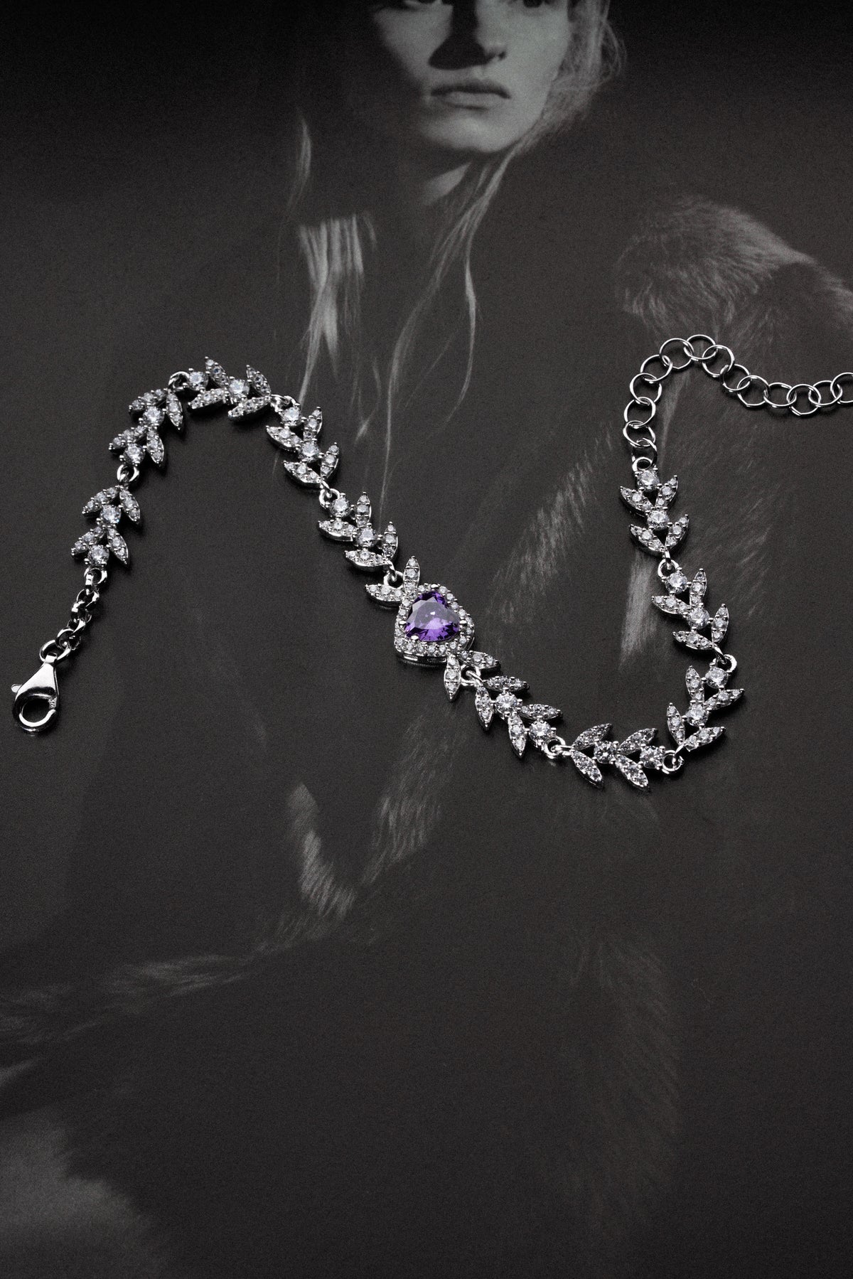 Purple Heart Leaf Vine Bracelet