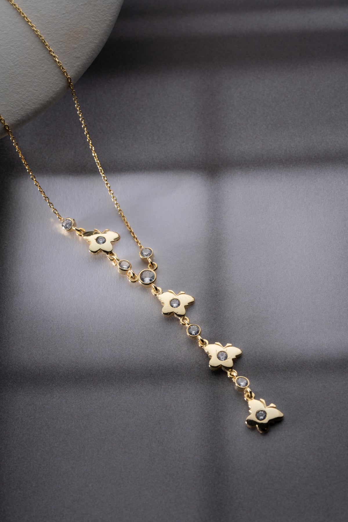 Butterfly Station Lariat Necklace