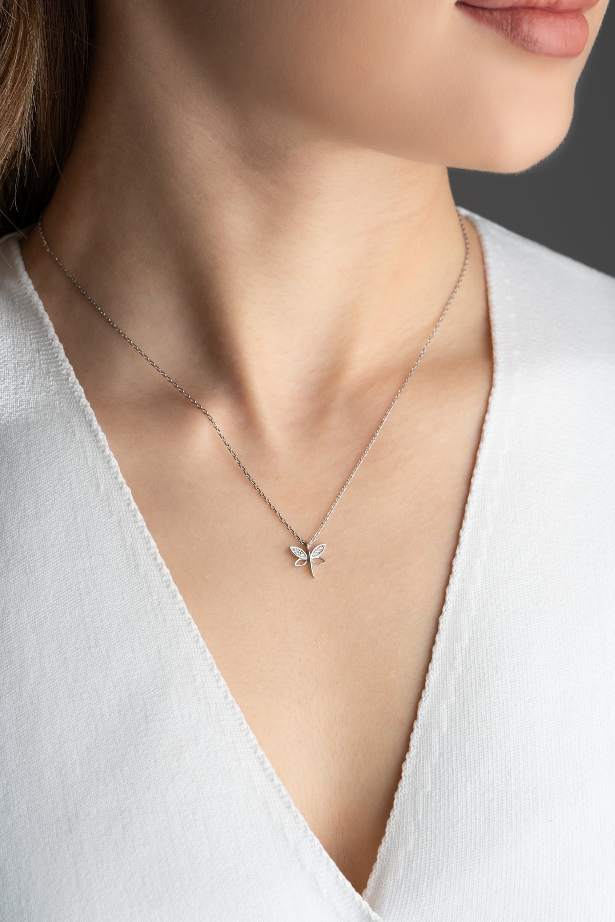 Pave Dragonfly Pendant Necklace