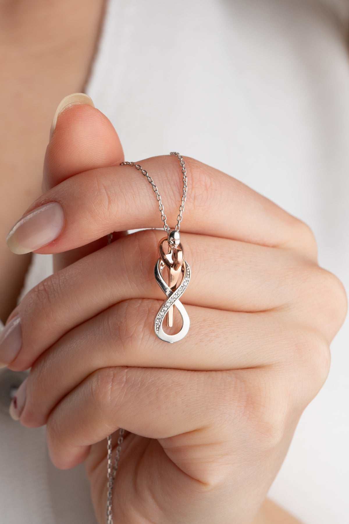 Embracing Hearts Infinity Necklace
