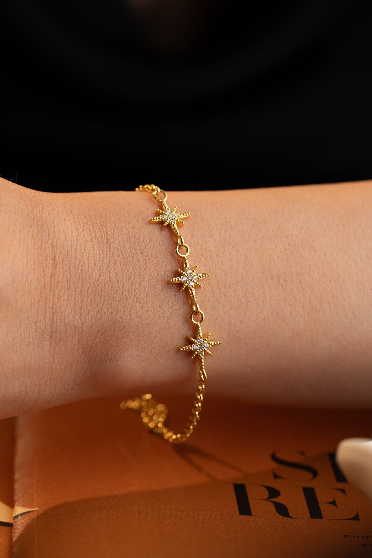North Star Charm Bracelet in Gold