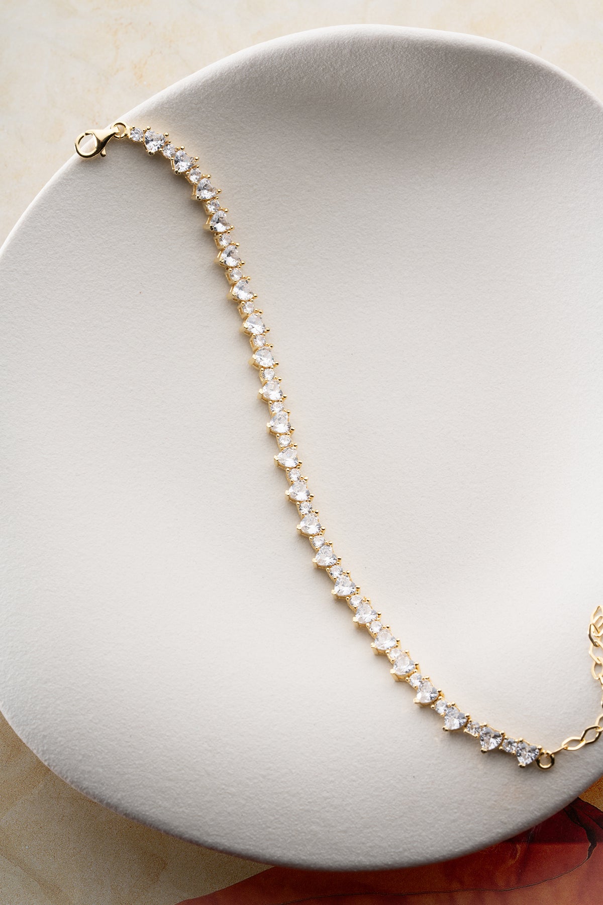 Heart and Round Cut Tennis Bracelet