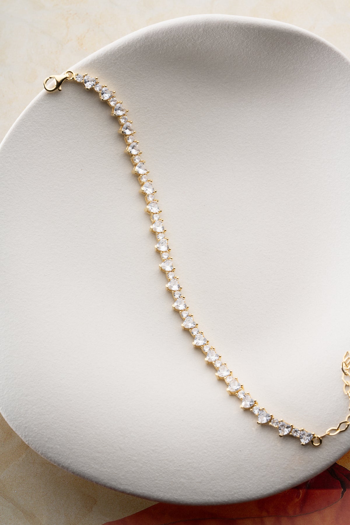 Heart Cut Tennis Bracelet in Gold