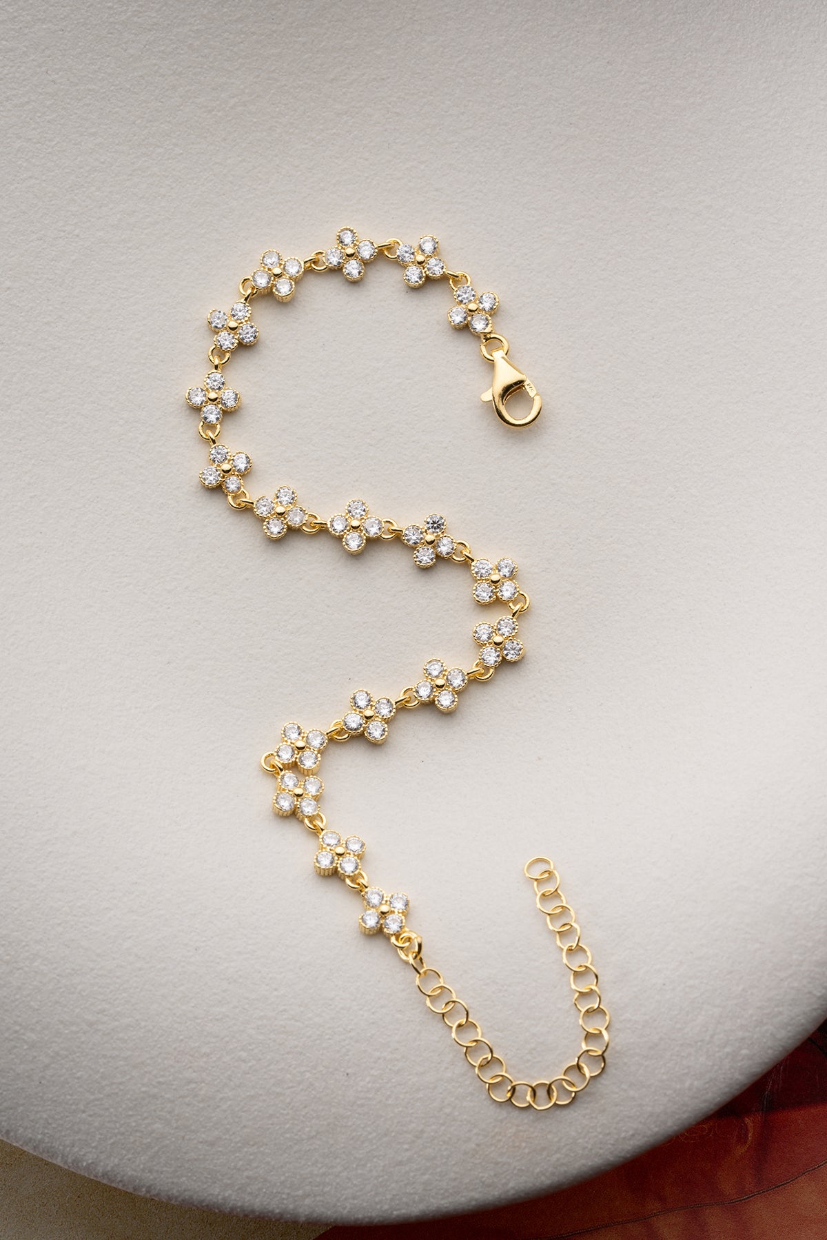 Clover Flower Pave Tennis Bracelet