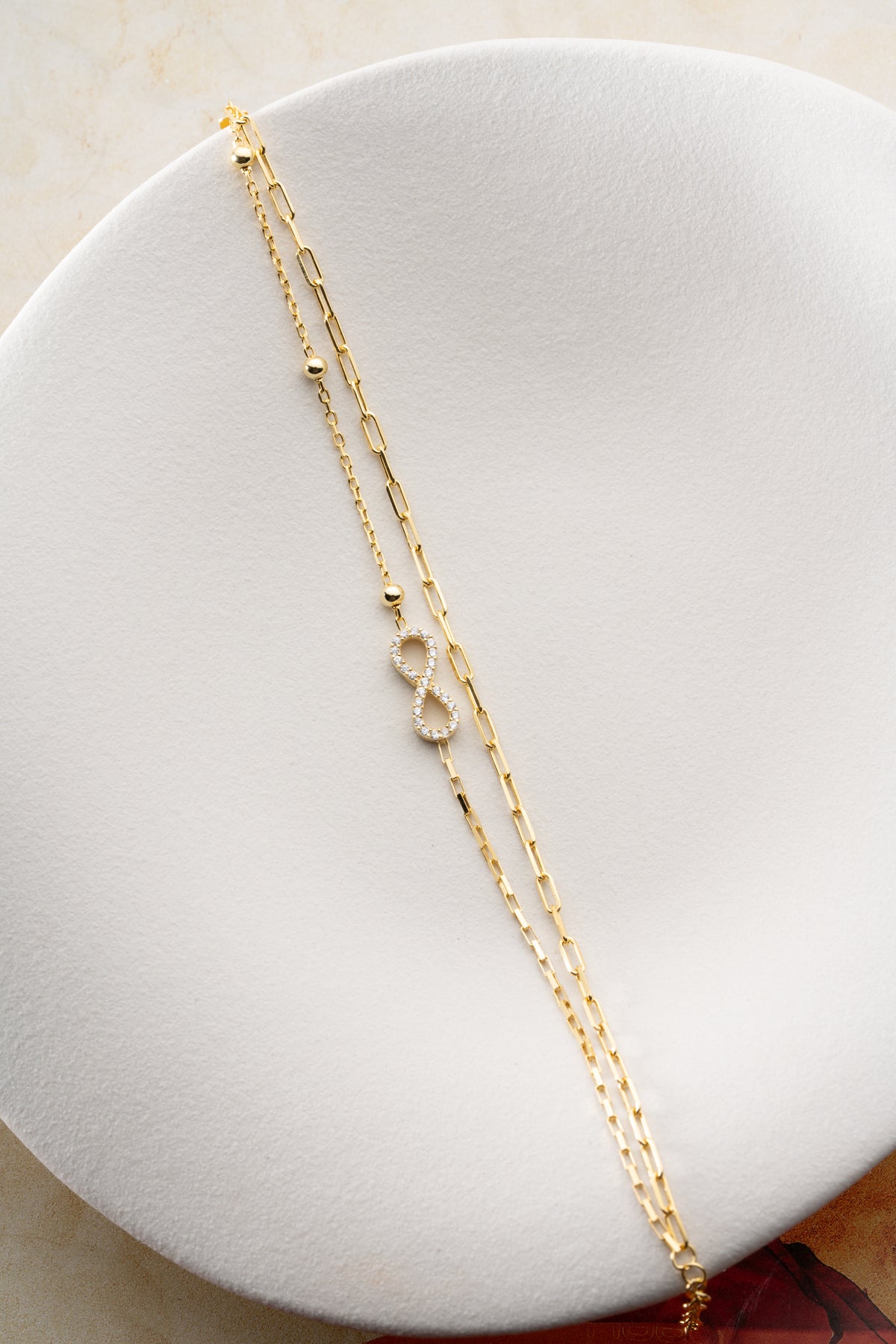 Double Strand Infinity Bracelet in Gold