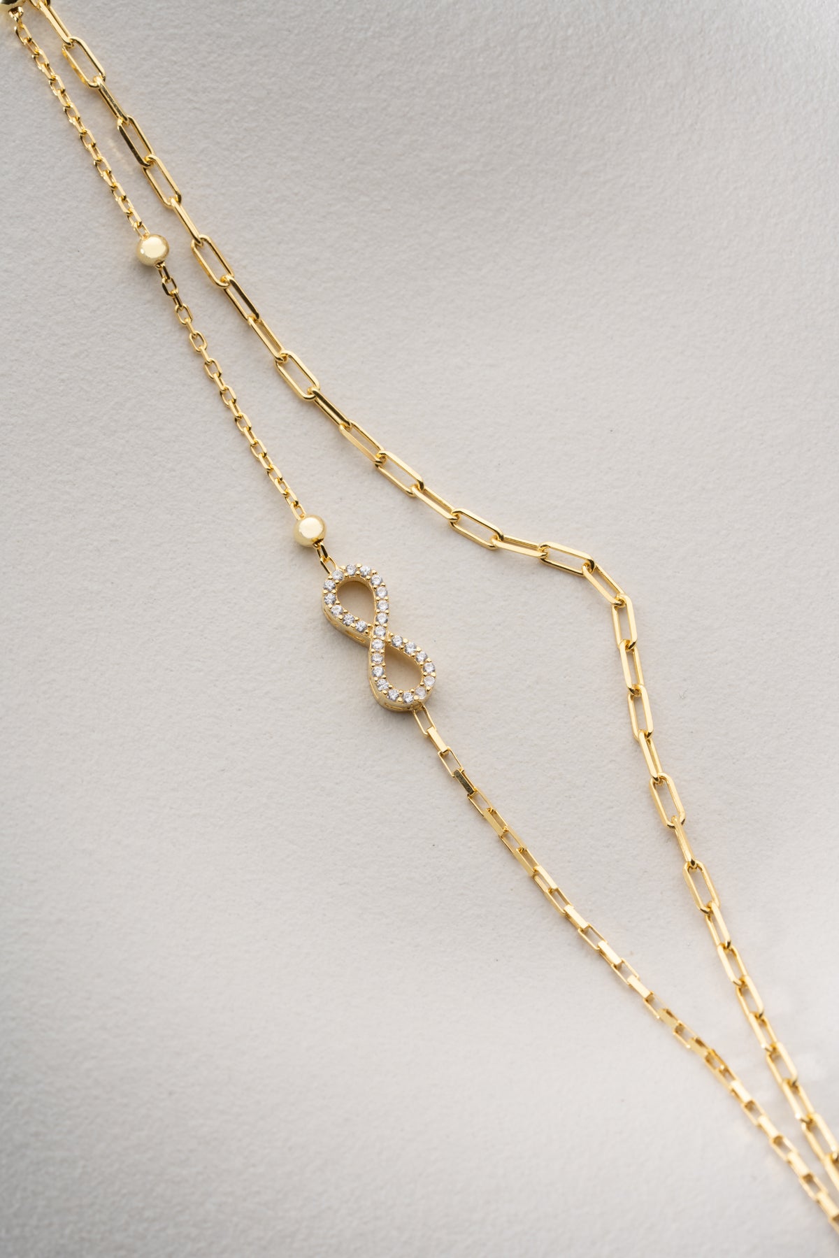 Double Strand Infinity Bracelet in Gold