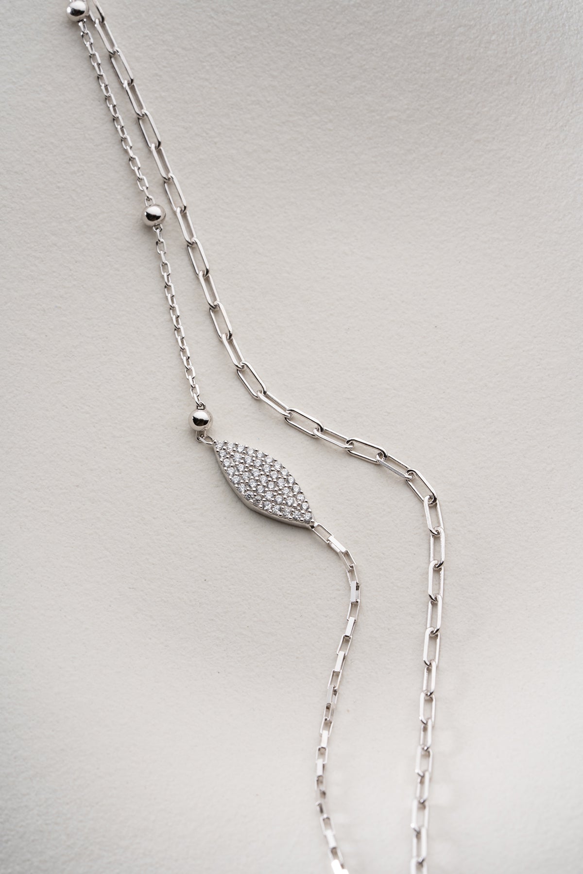 Double Chain Marquise Crystal Bracelet