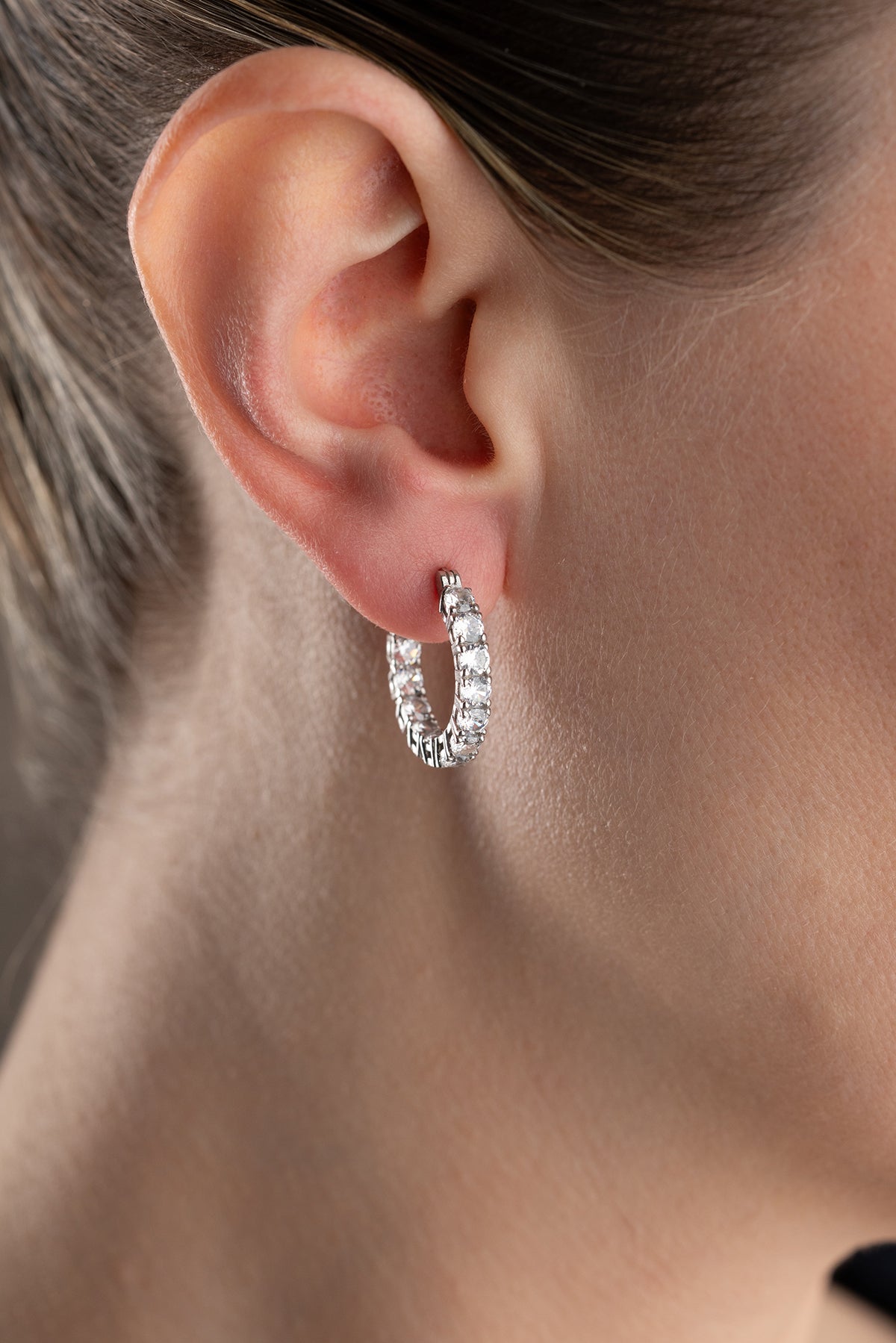 Crystal Eternity Hoop Earrings