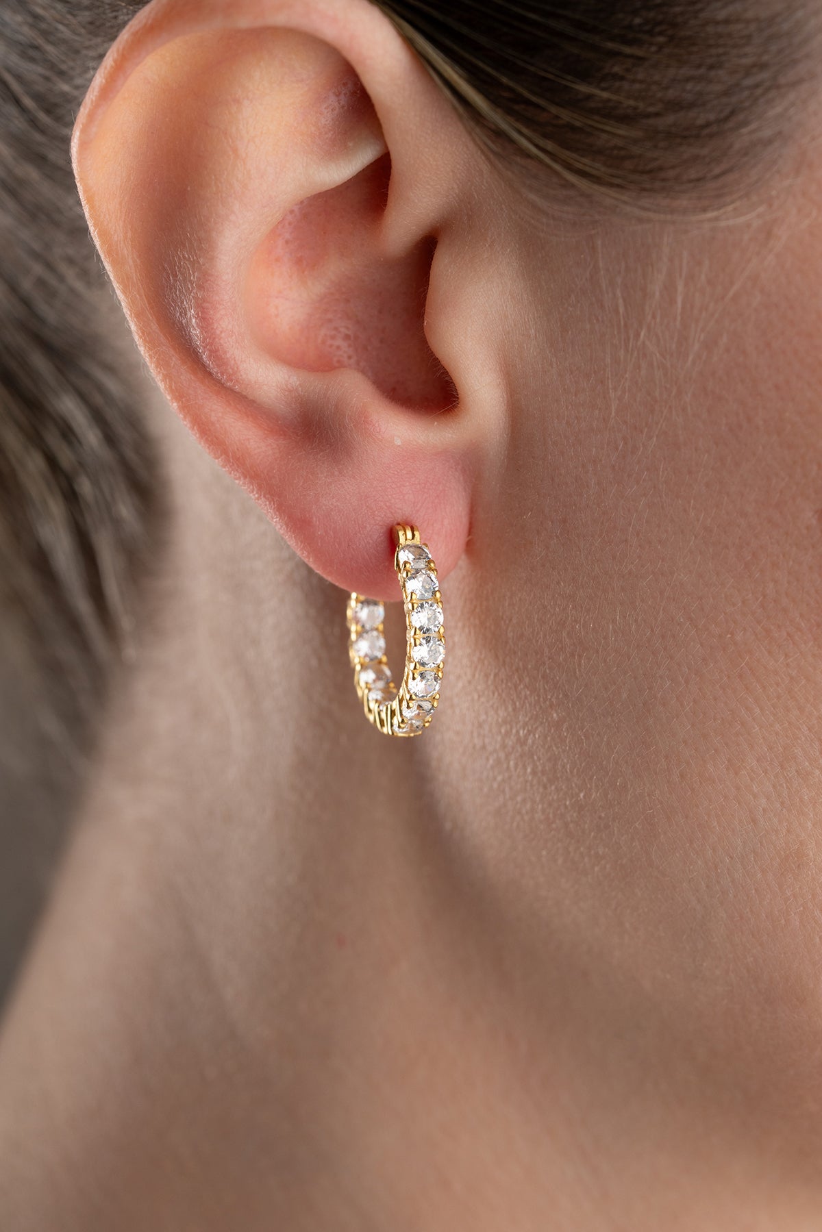 Crystal Eternity Hoop Earrings
