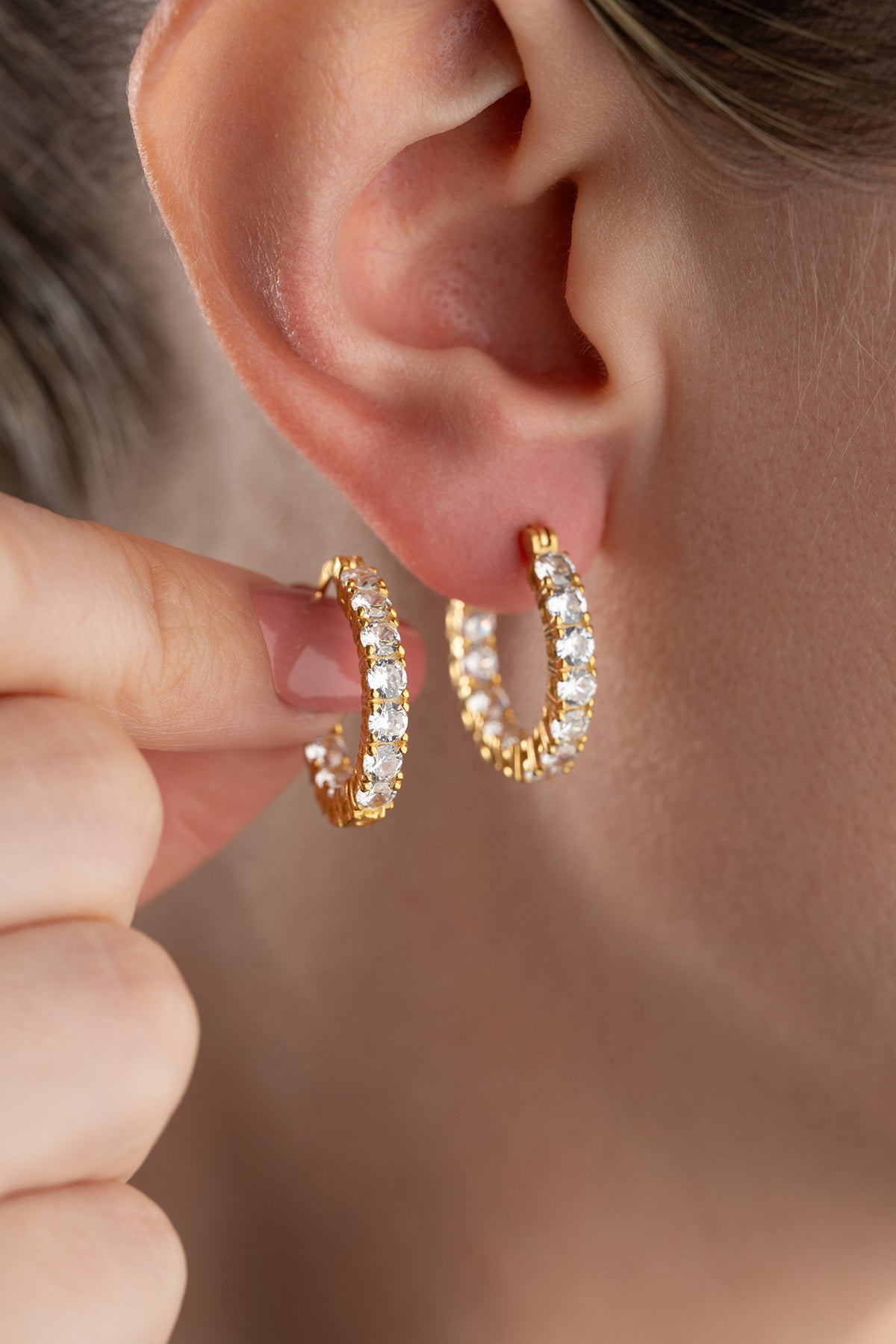 Crystal Eternity Hoop Earrings