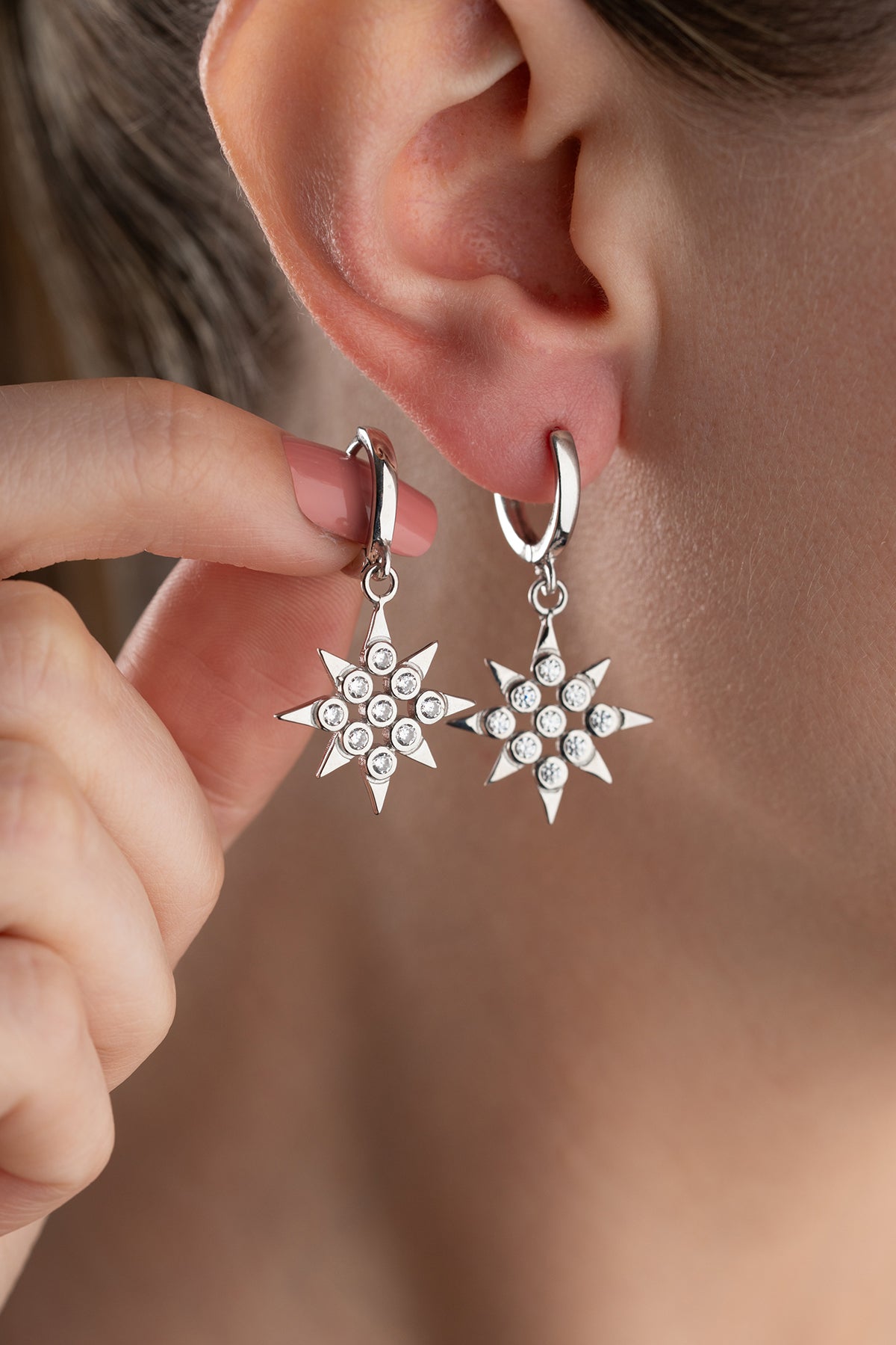 Celestial Star Crystal Drop Earrings