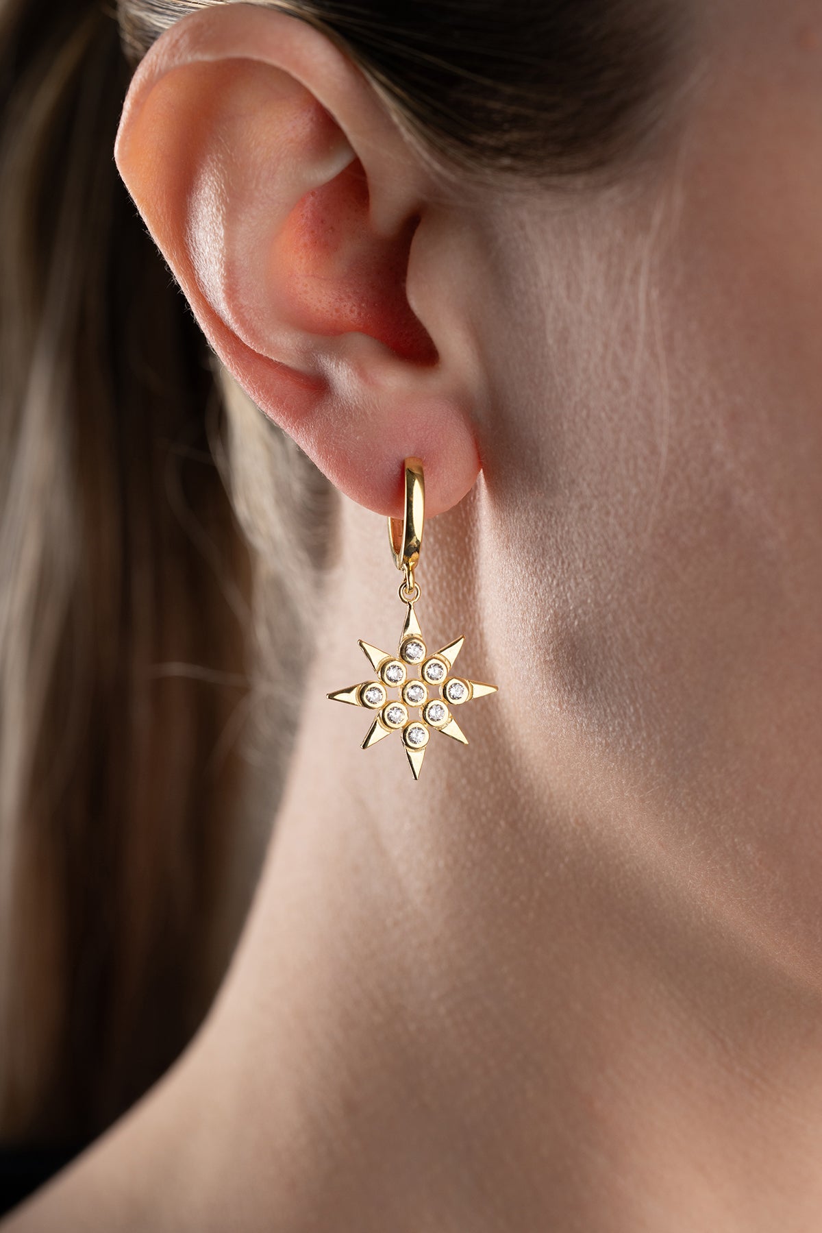 Celestial Star Crystal Drop Earrings