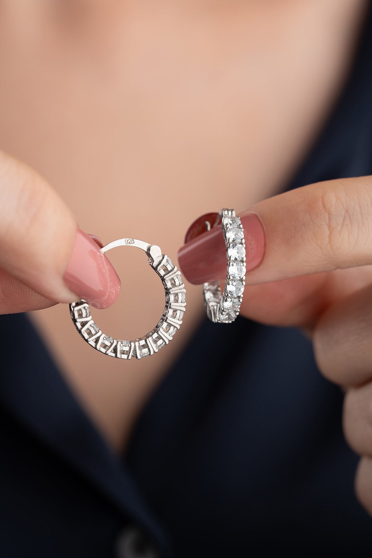 Crystal Eternity Hoop Earrings