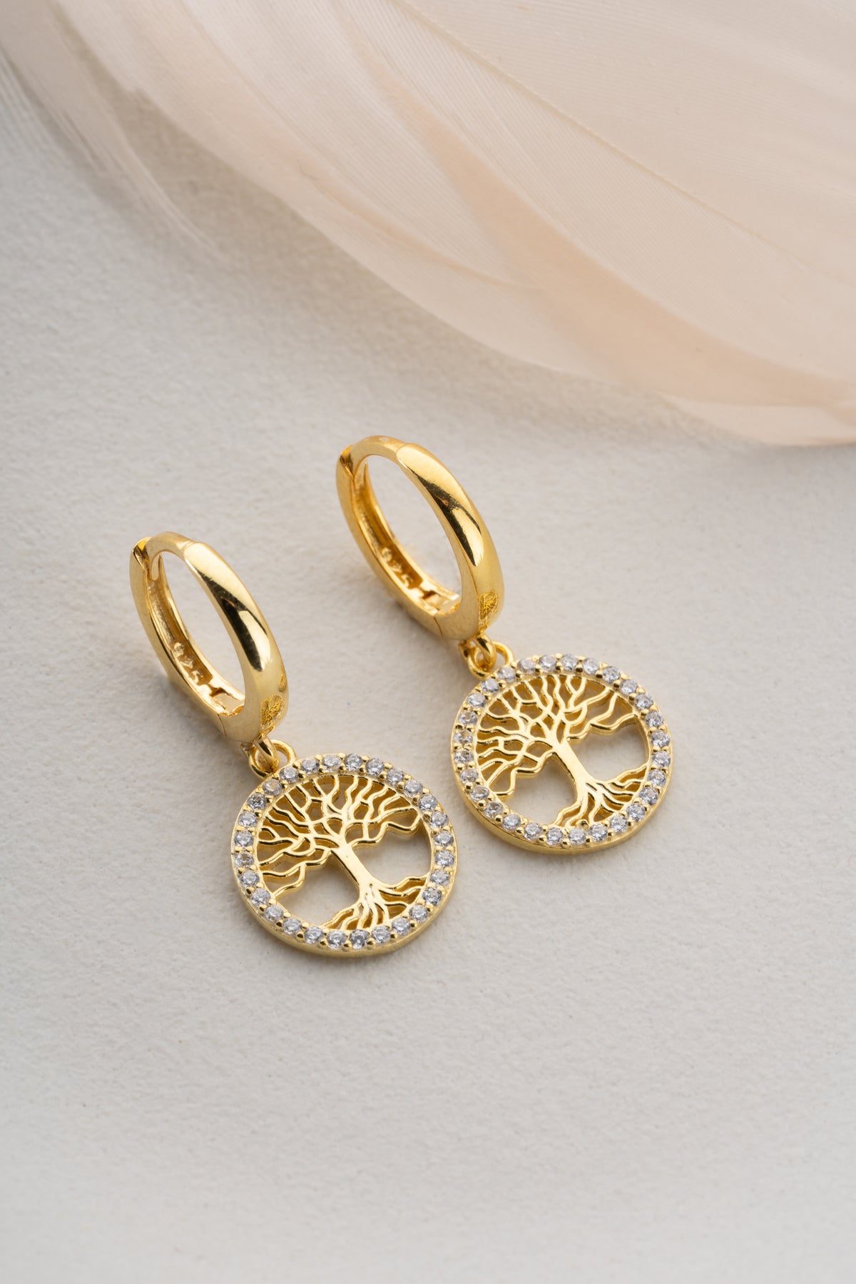 Tree of Life Hoop Earrings