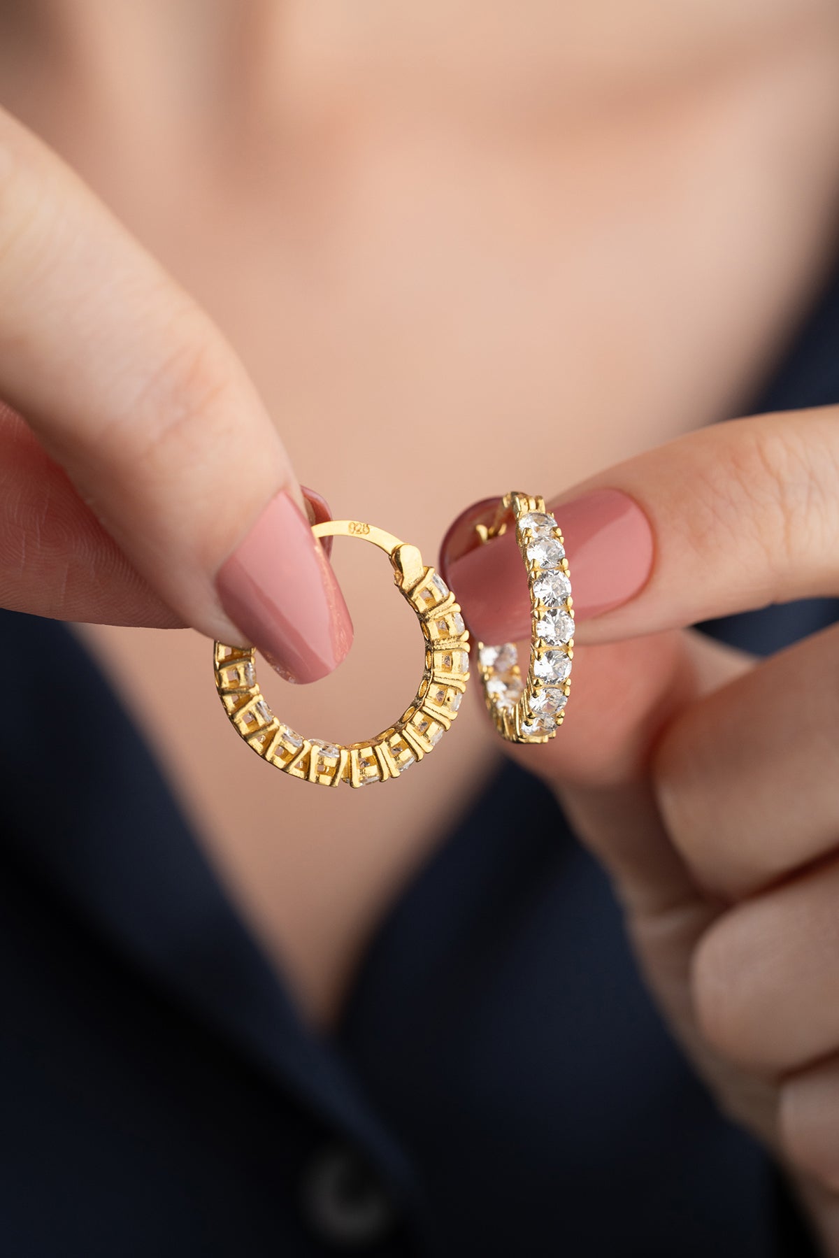 Crystal Eternity Hoop Earrings