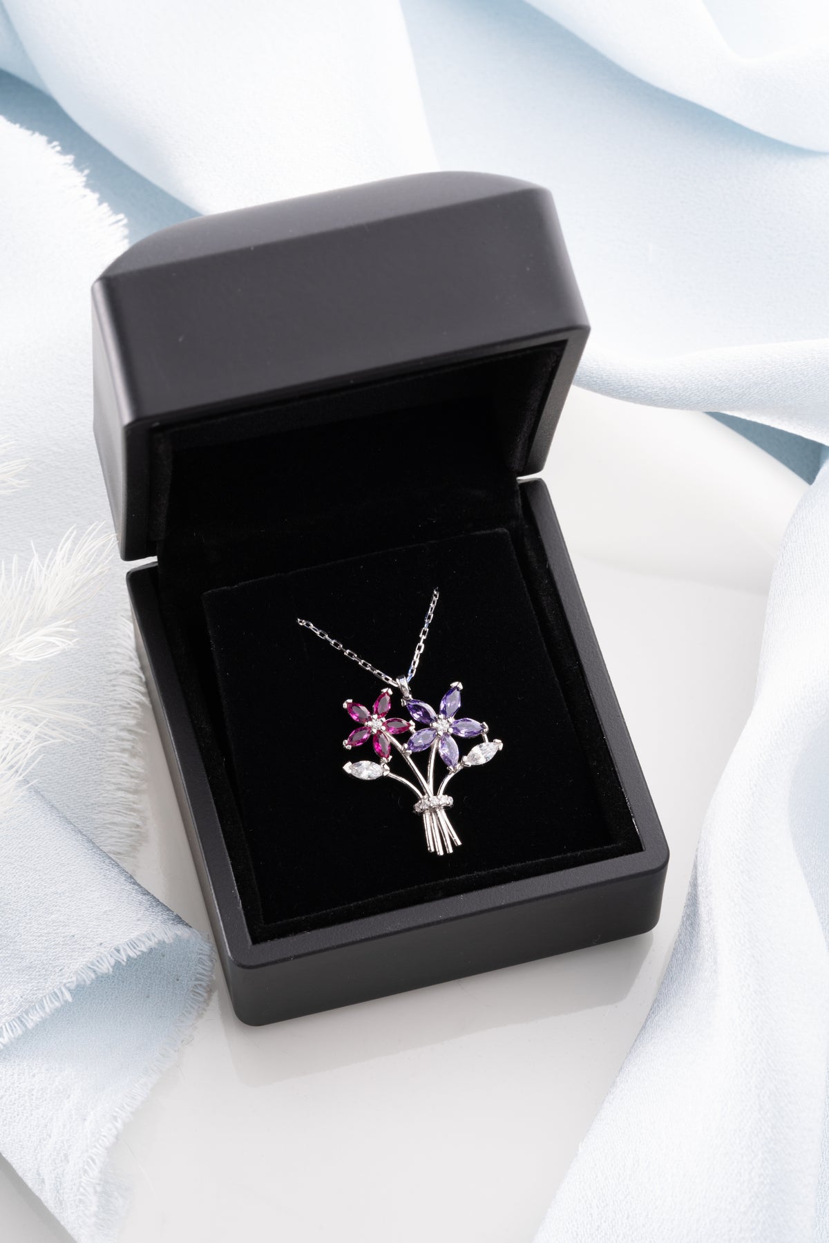 Flower Bouquet Pendant Necklace