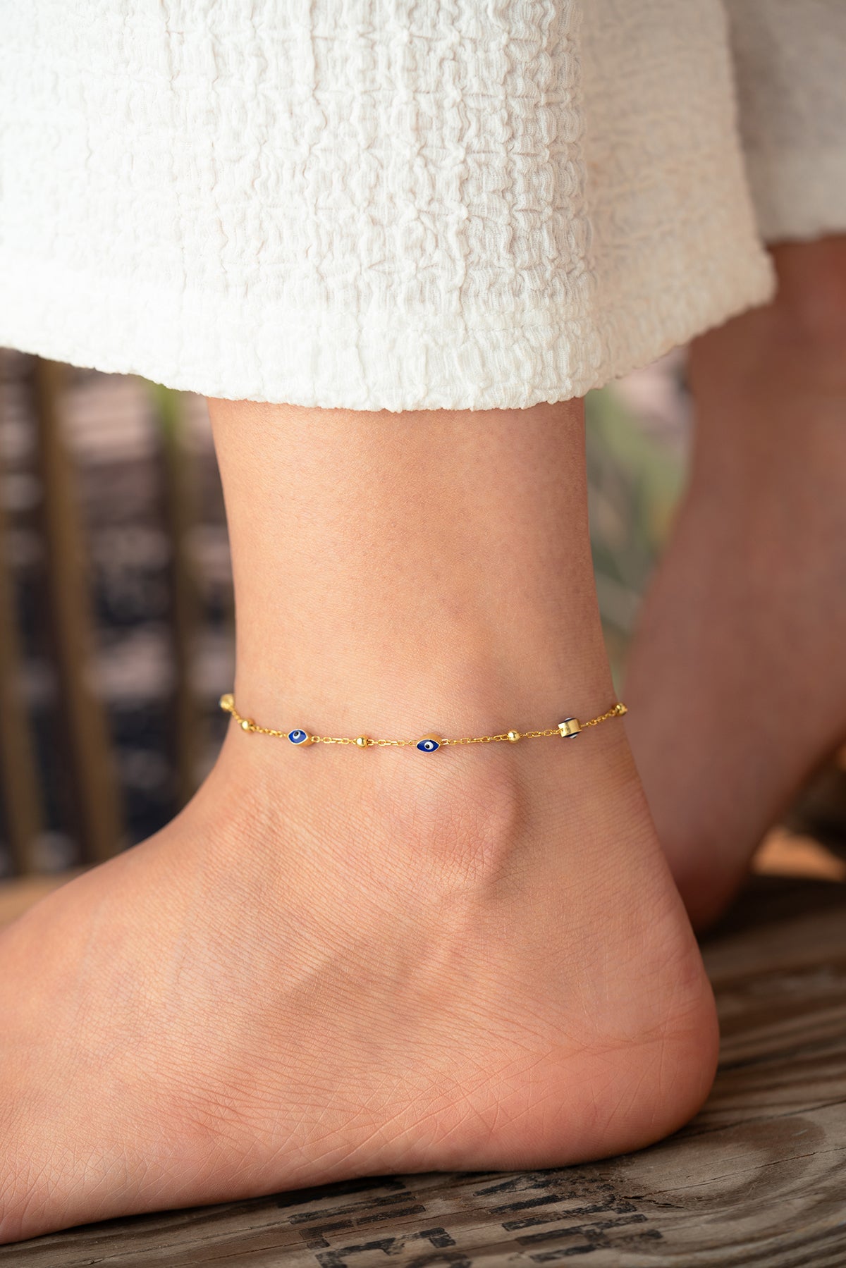 Evil Eye Charm Gold Anklet