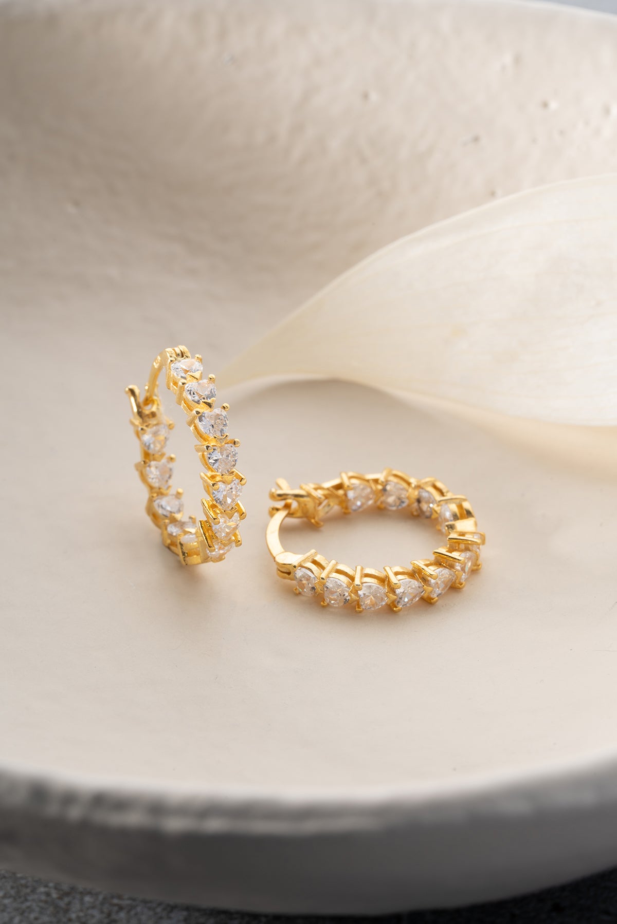 Heart Cut Crystal Hoop Earrings