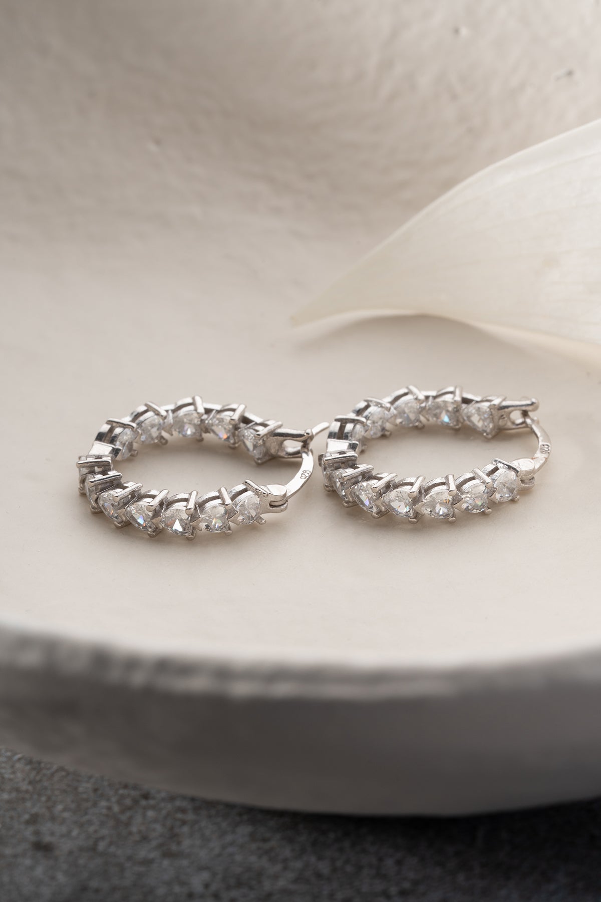 Heart Cut Crystal Hoop Earrings