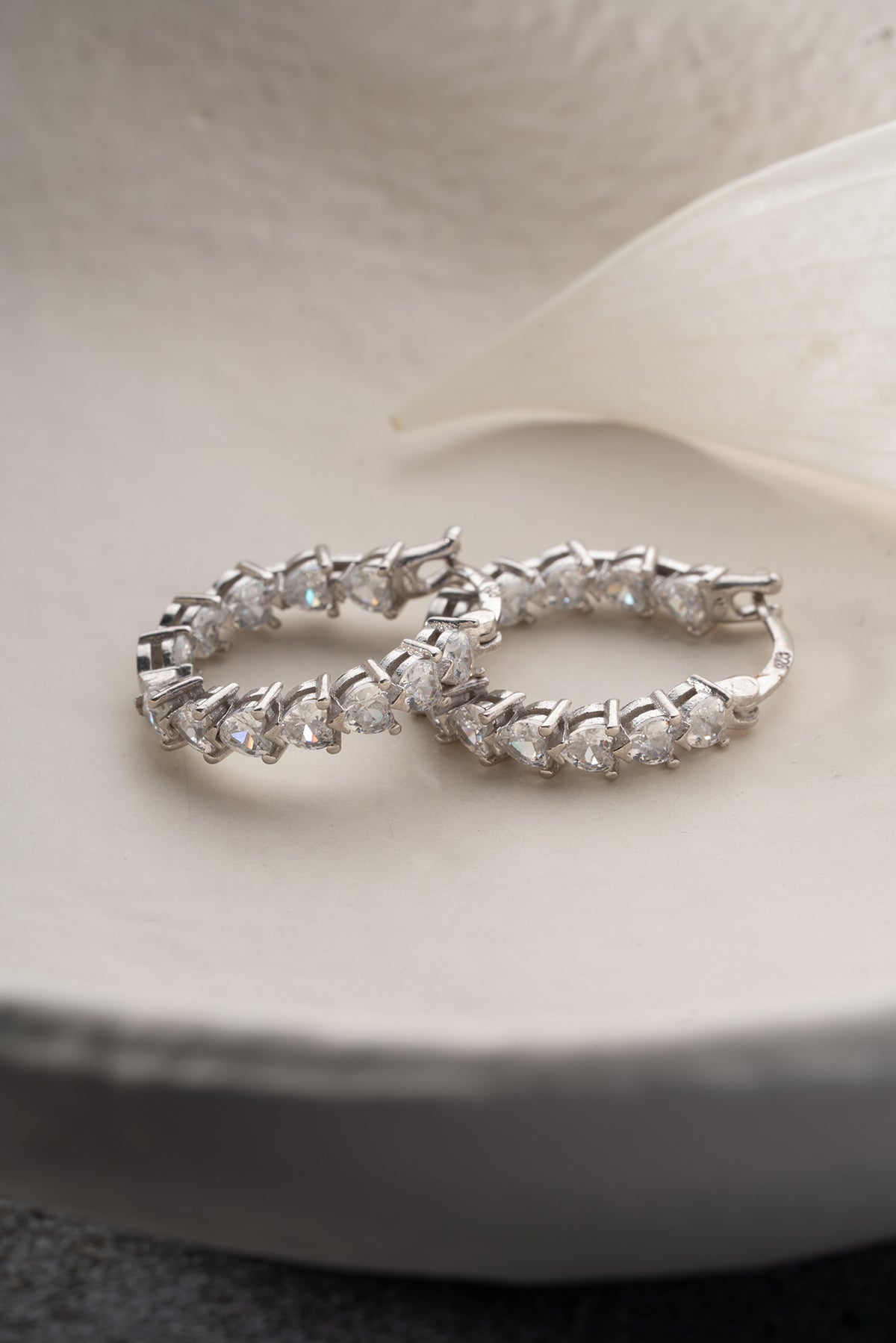 Heart Cut Crystal Hoop Earrings