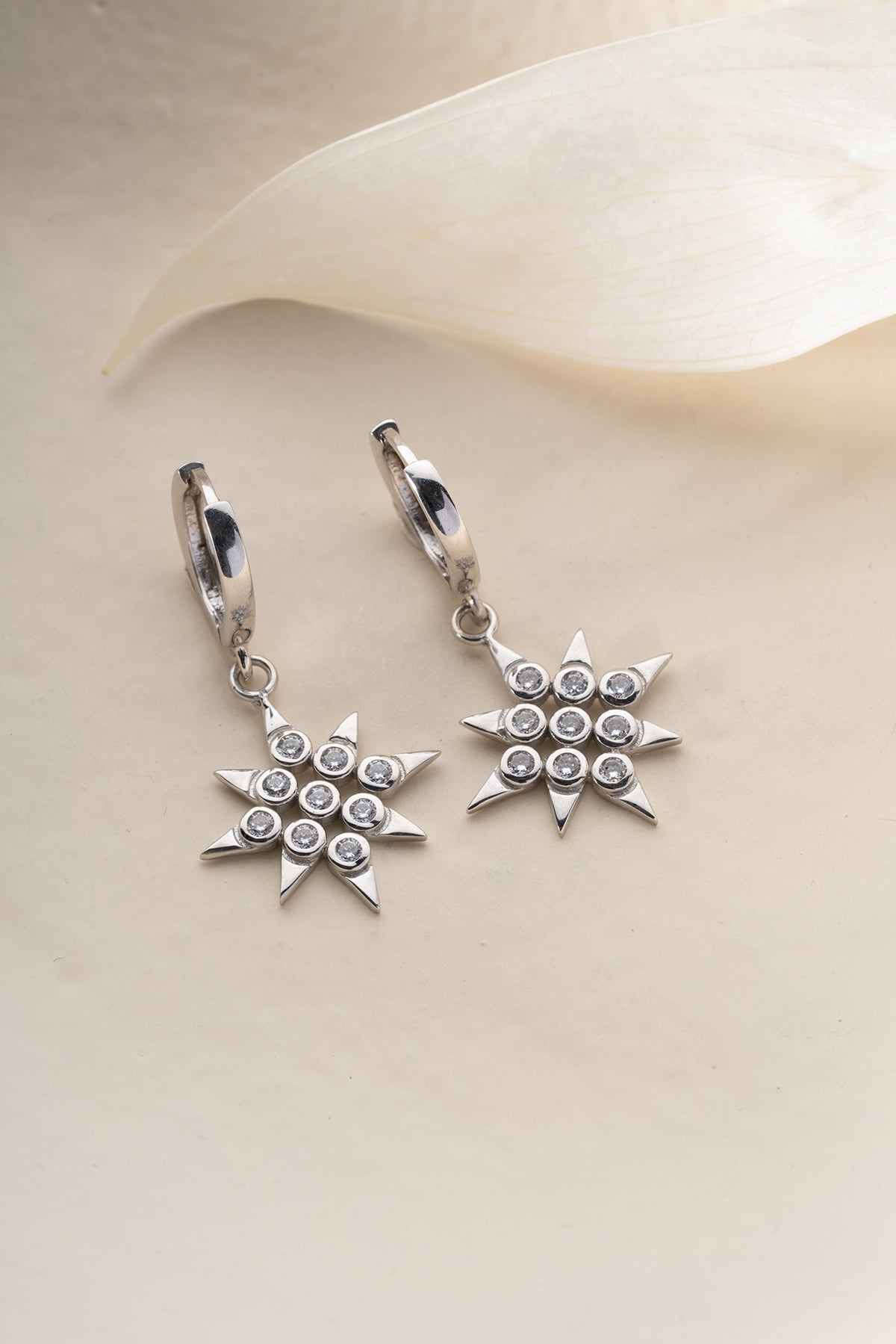 Celestial Star Crystal Drop Earrings