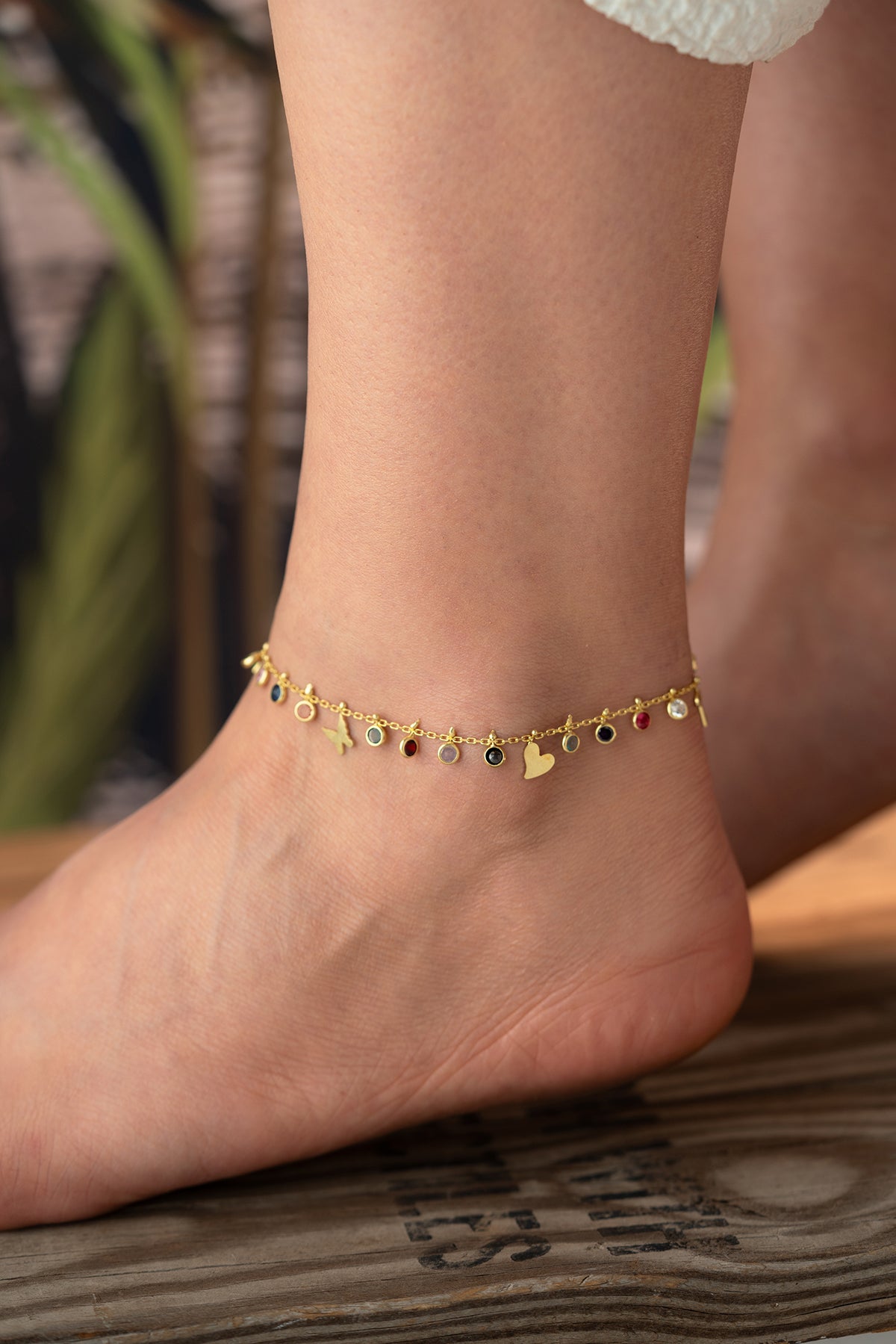Lucky Charms Rainbow Crystal Anklet