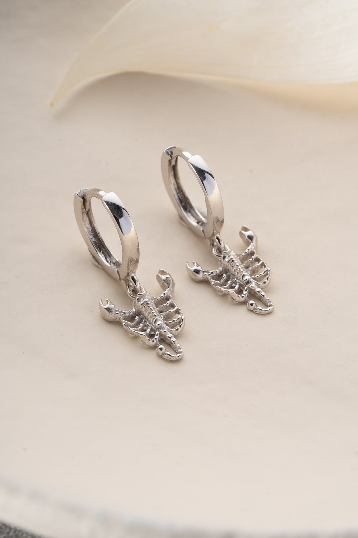 Scorpion Charm Huggie Hoop Earrings