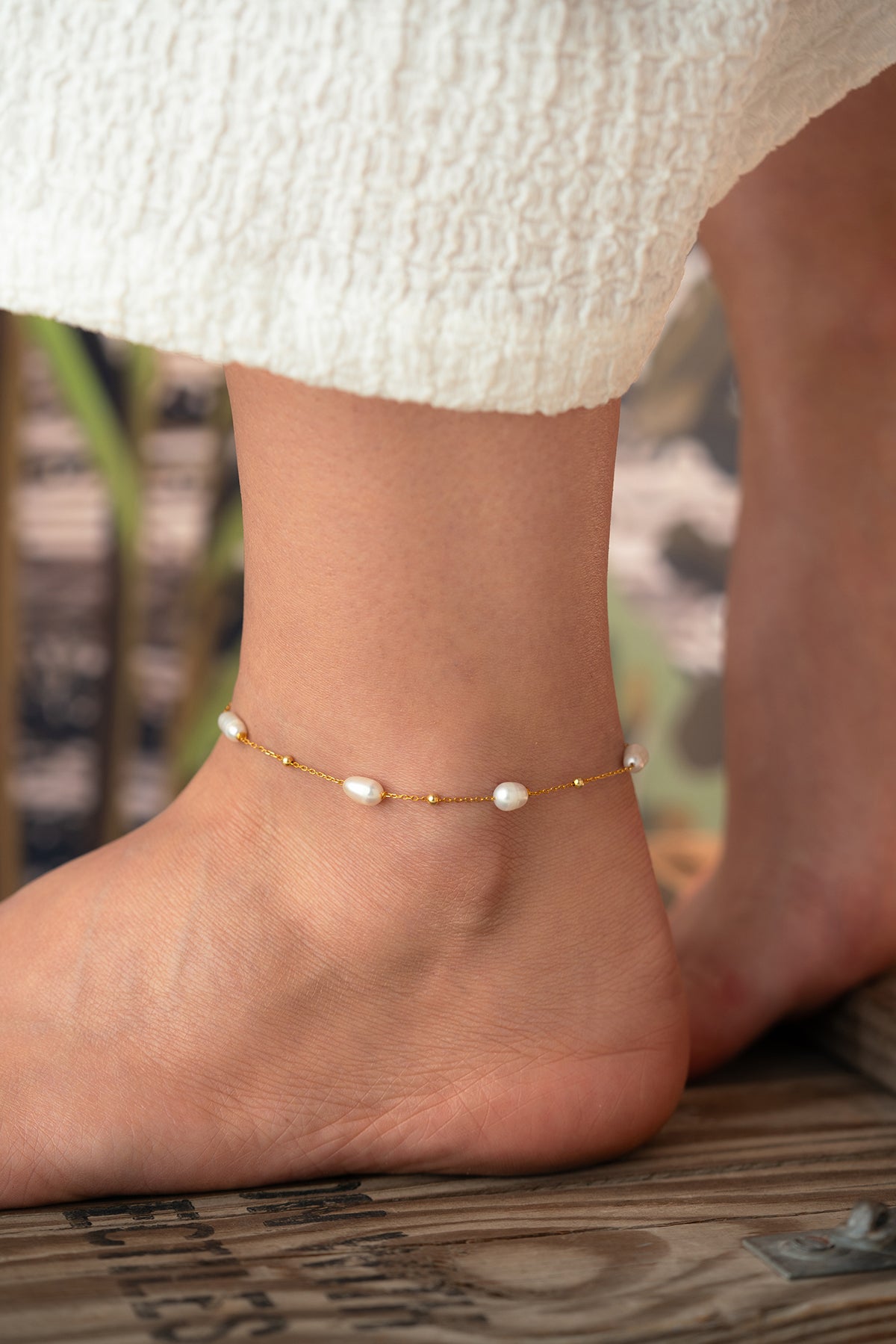 Freshwater Pearl Station Anklet