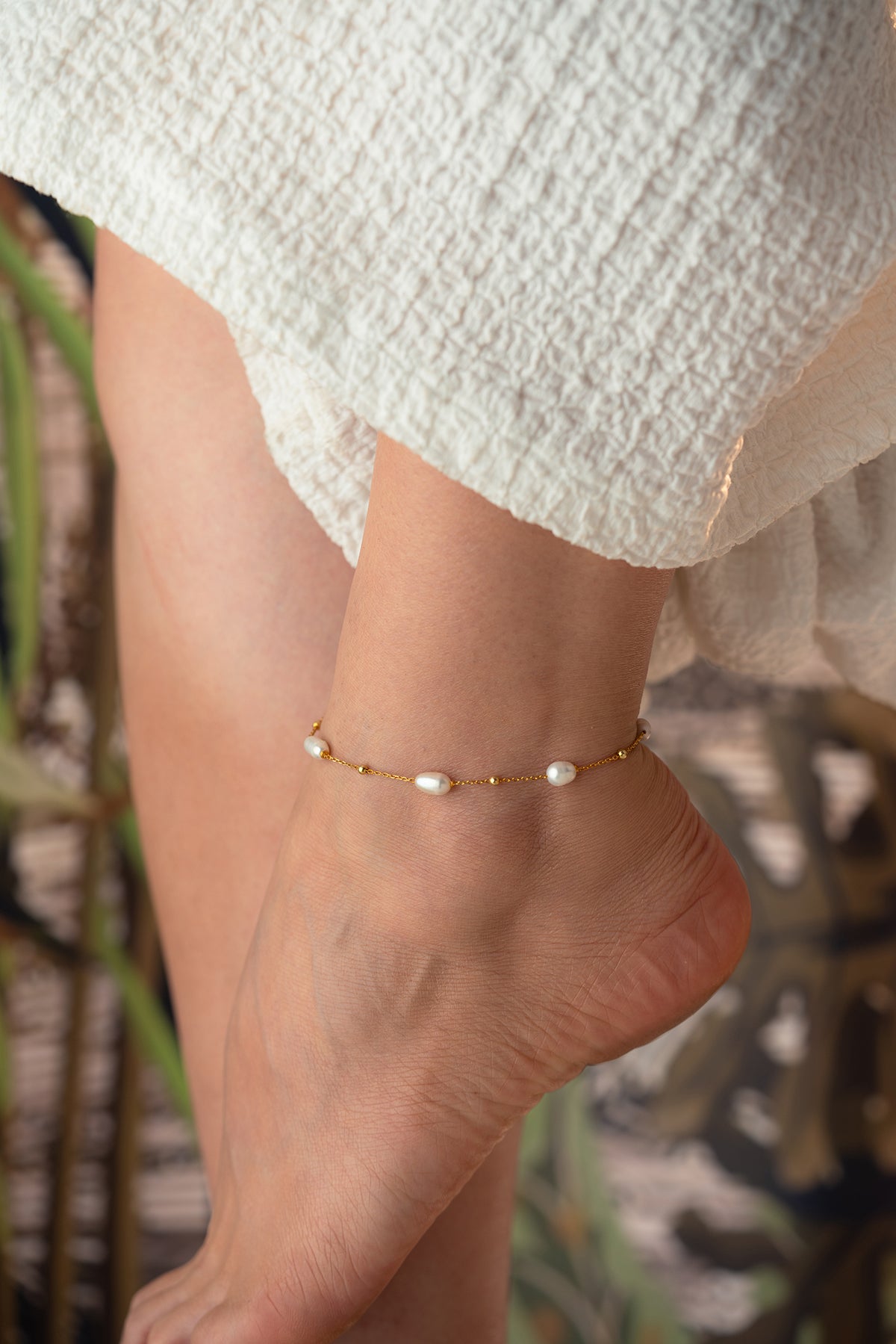 Freshwater Pearl Station Anklet