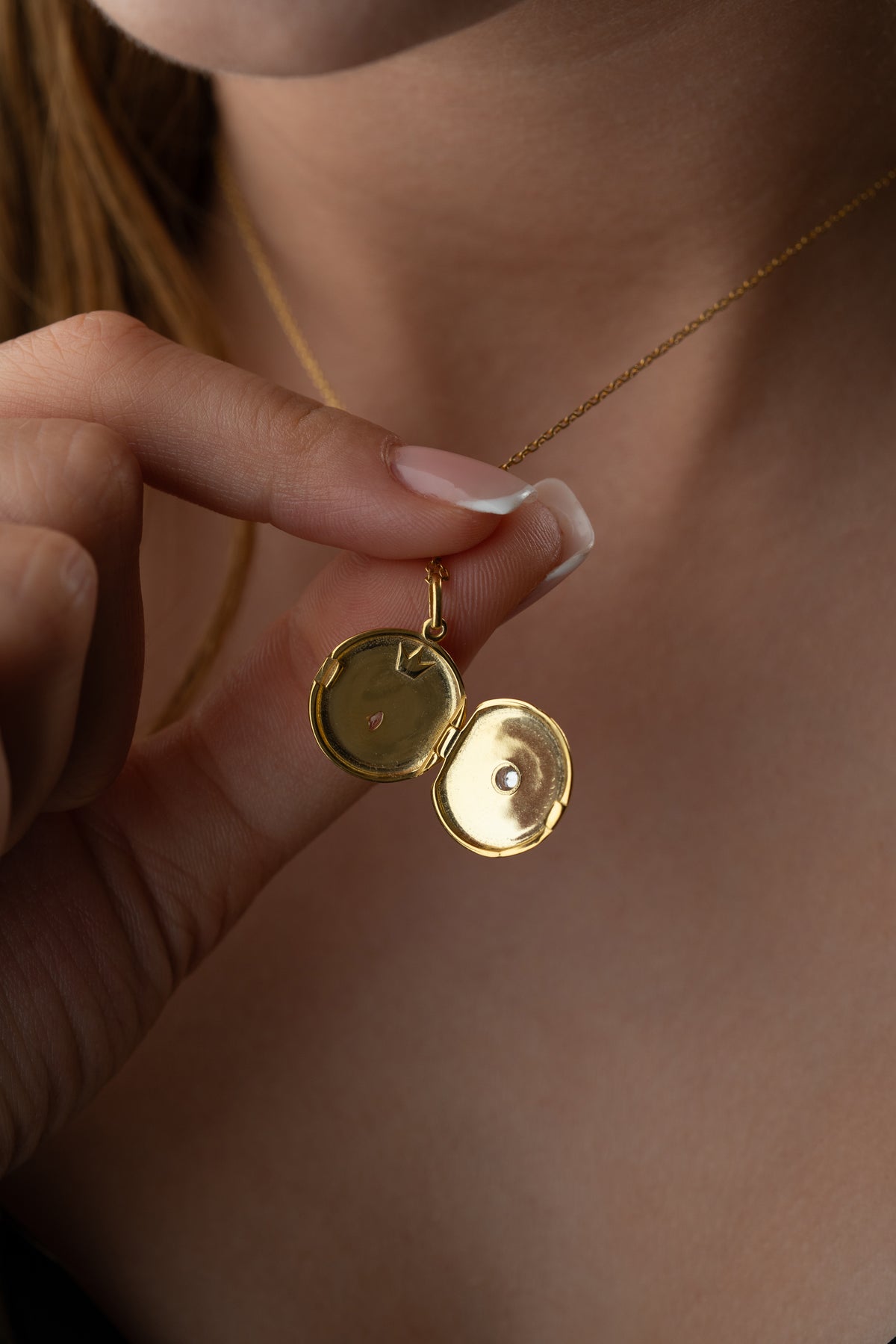 Crowned Bee Locket Pendant Necklace