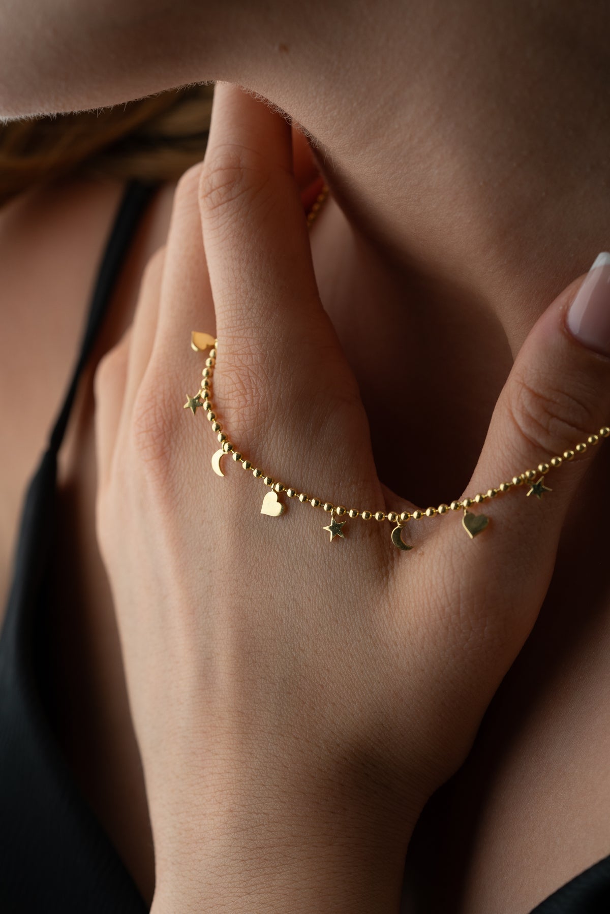 Moon Star Heart Charm Necklace