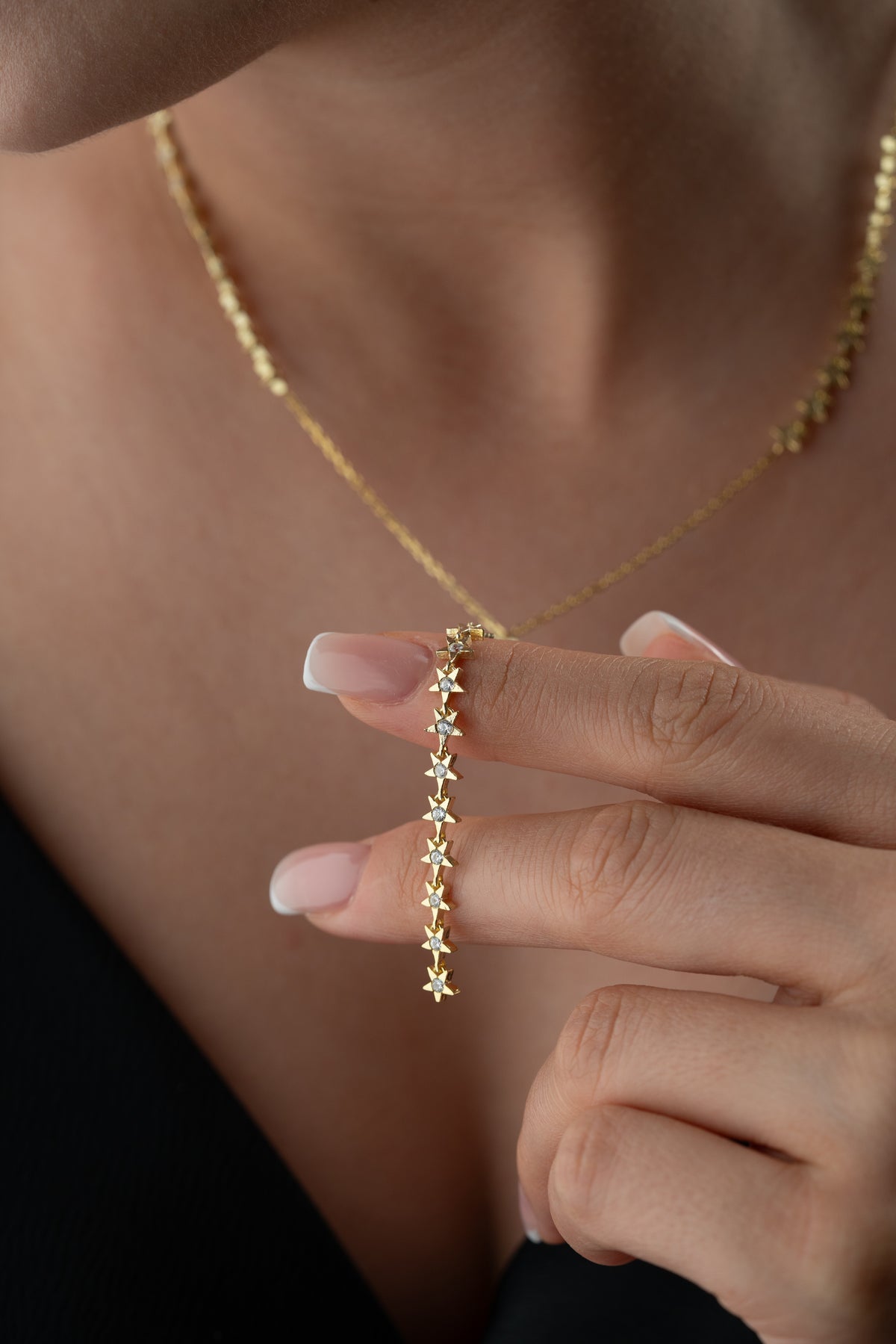 Gold Star Lariat Y Necklace