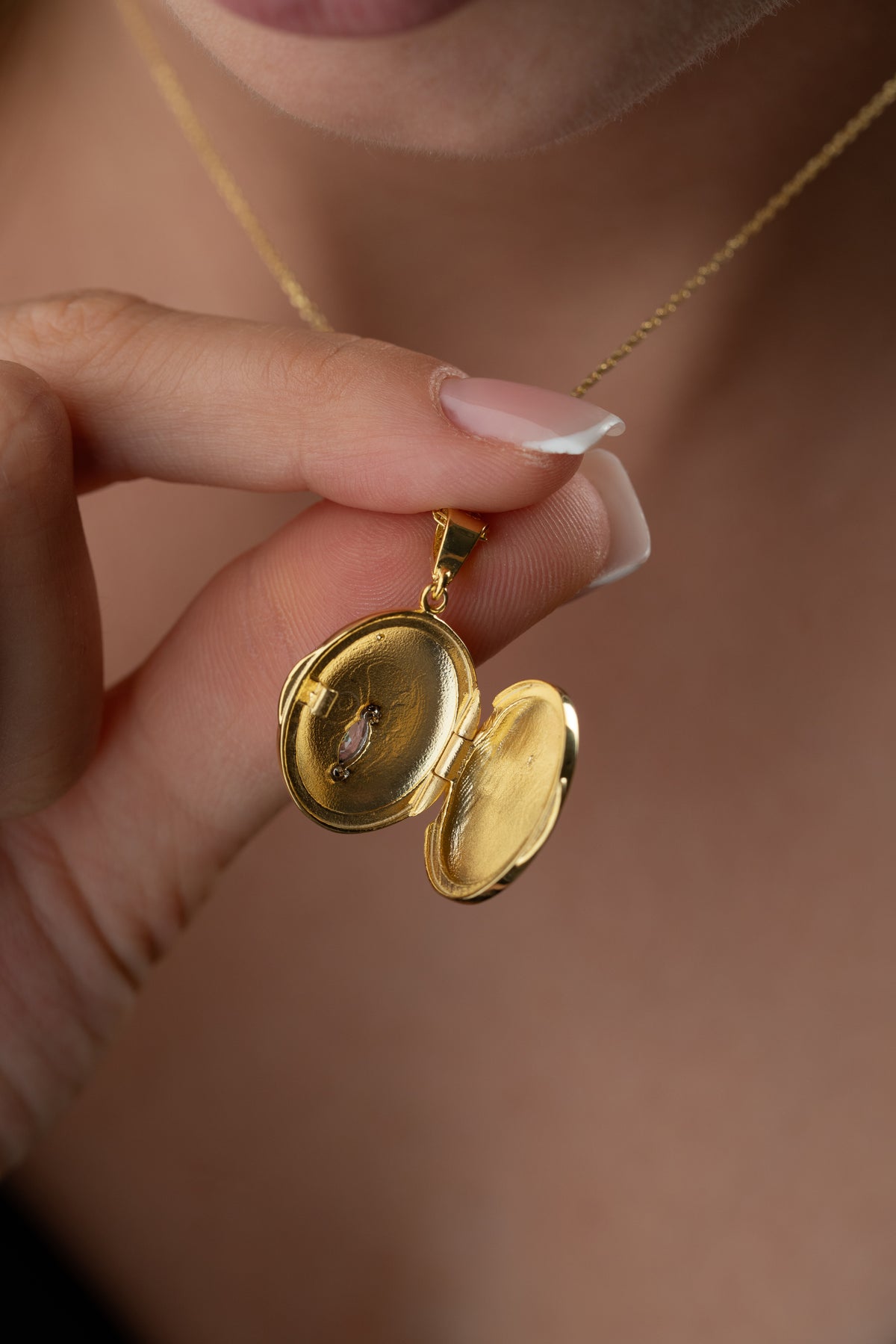 Phoenix Wings Oval Locket Necklace