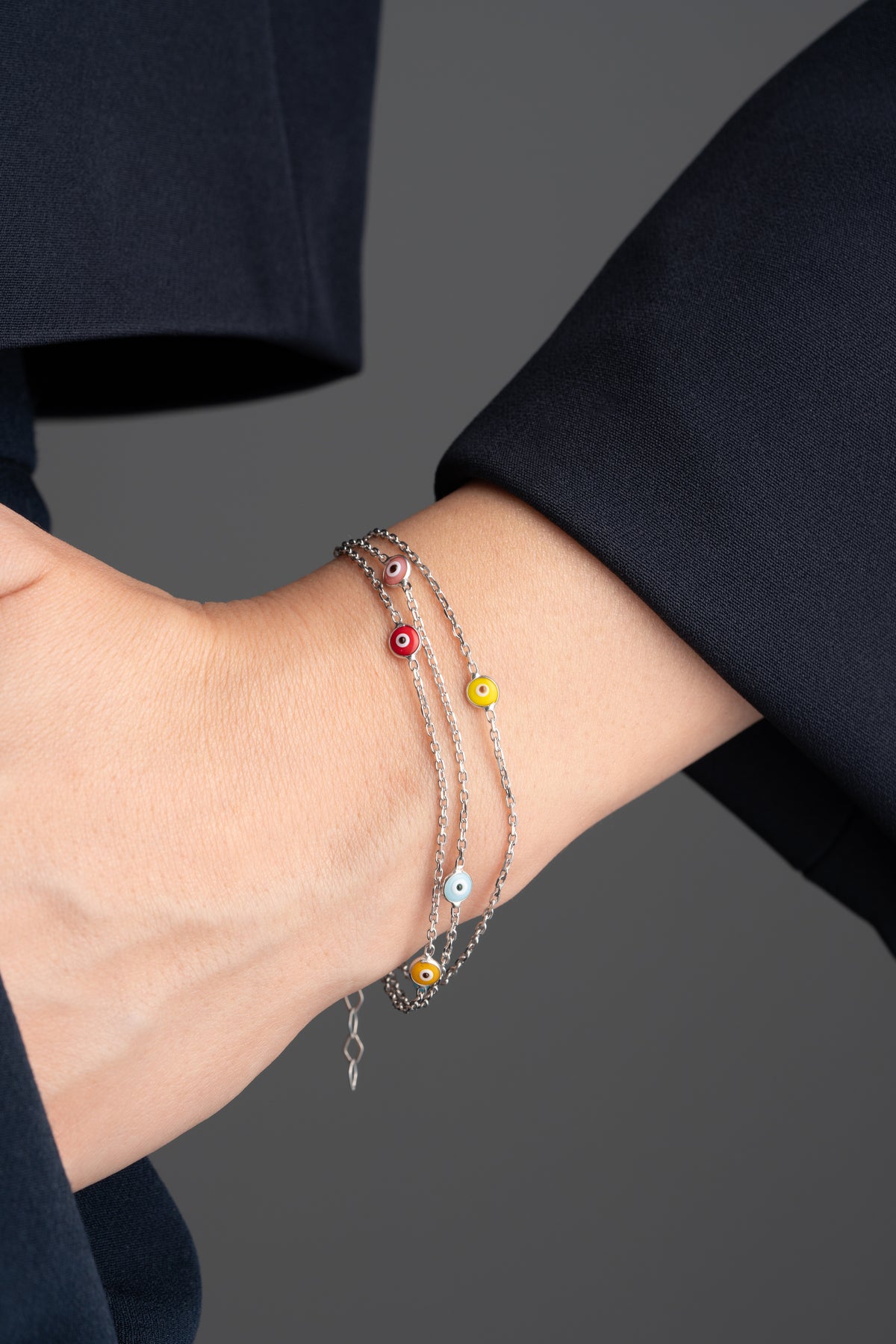 Multi Strand Colorful Evil Eye Bracelet