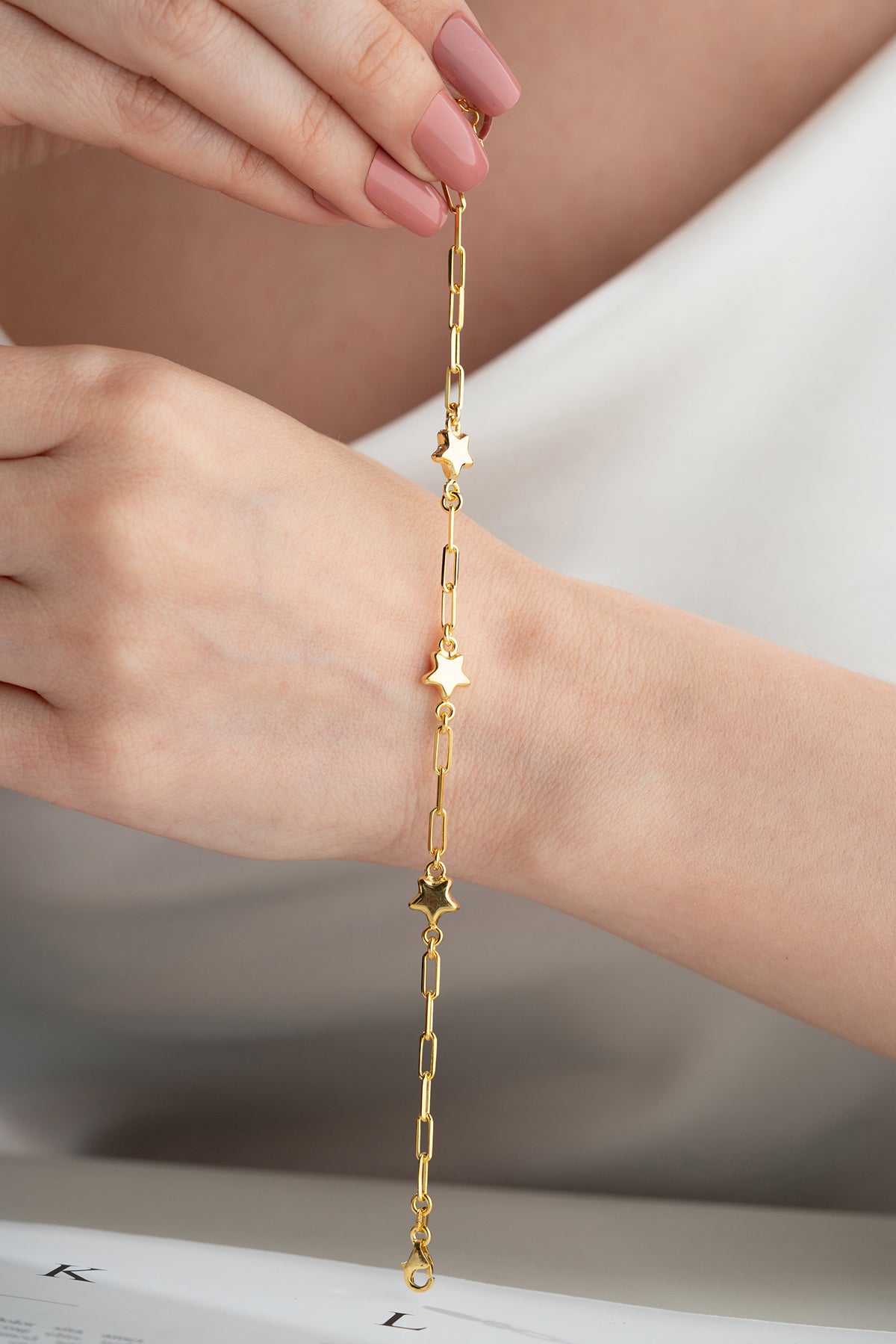Star Charm Paperclip Chain Bracelet