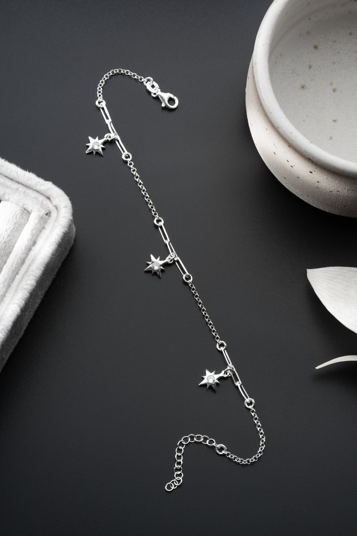 Starburst Charm Bracelet in Silver