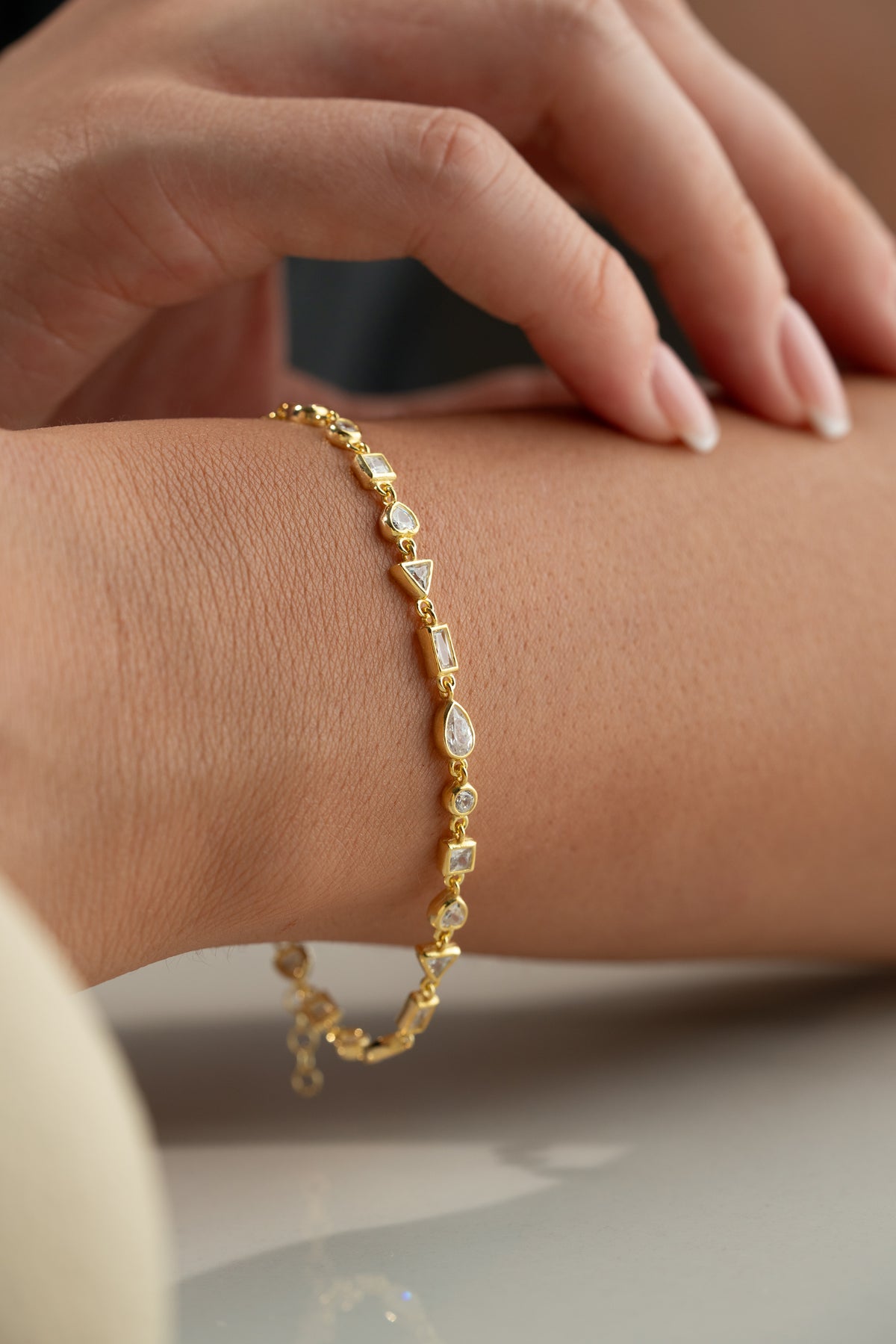 Mixed Cut Crystal Tennis Bracelet