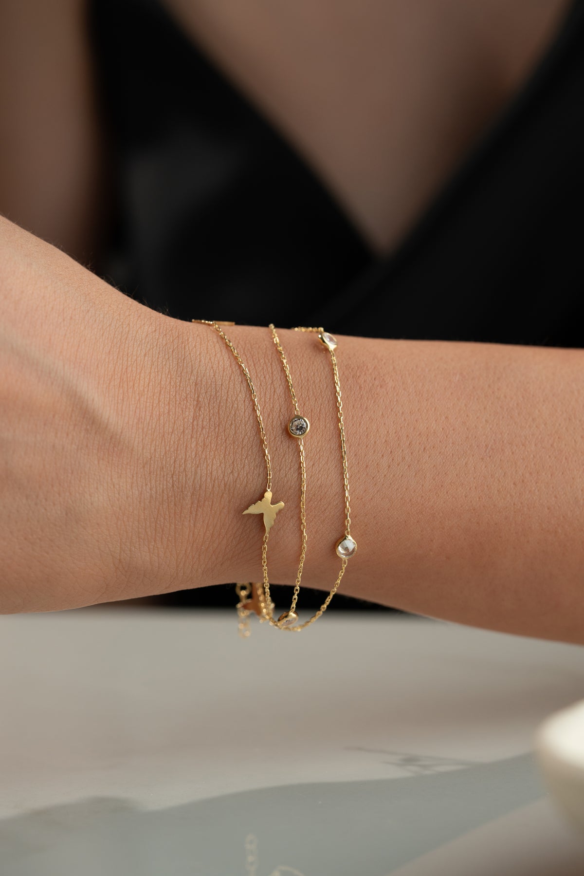 Layered Butterfly Charm Bracelet