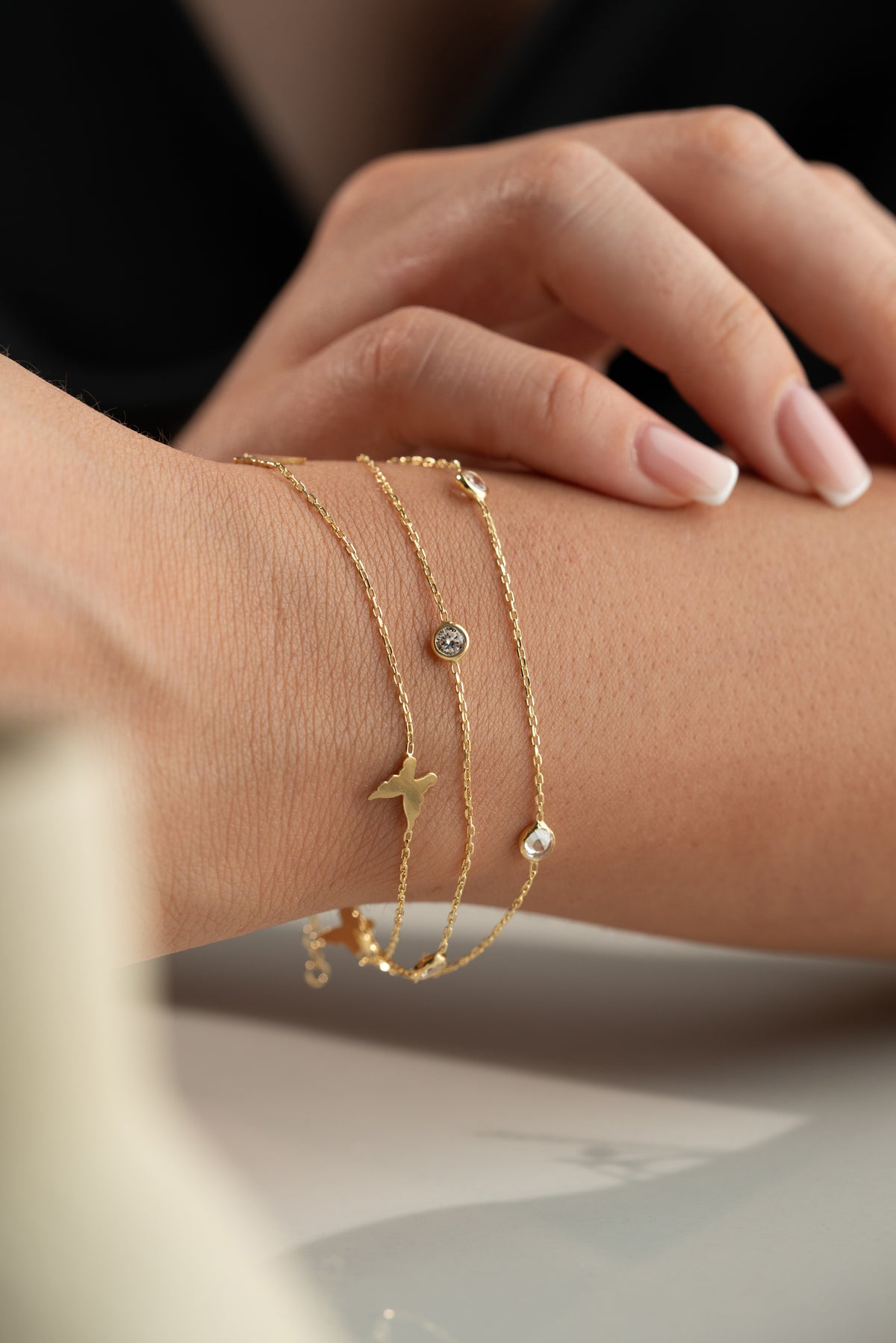 Layered Butterfly Charm Bracelet