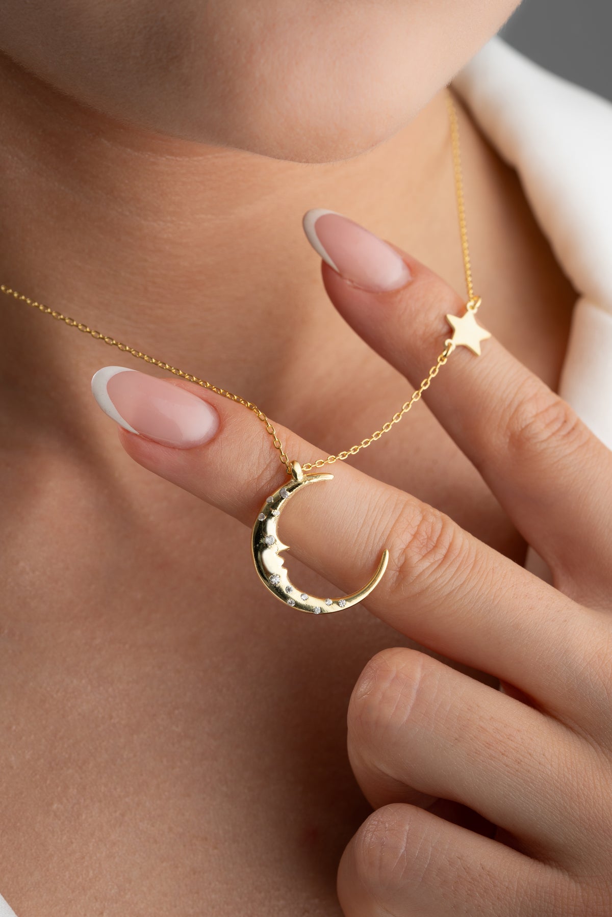 Crescent Moon and Star Necklace