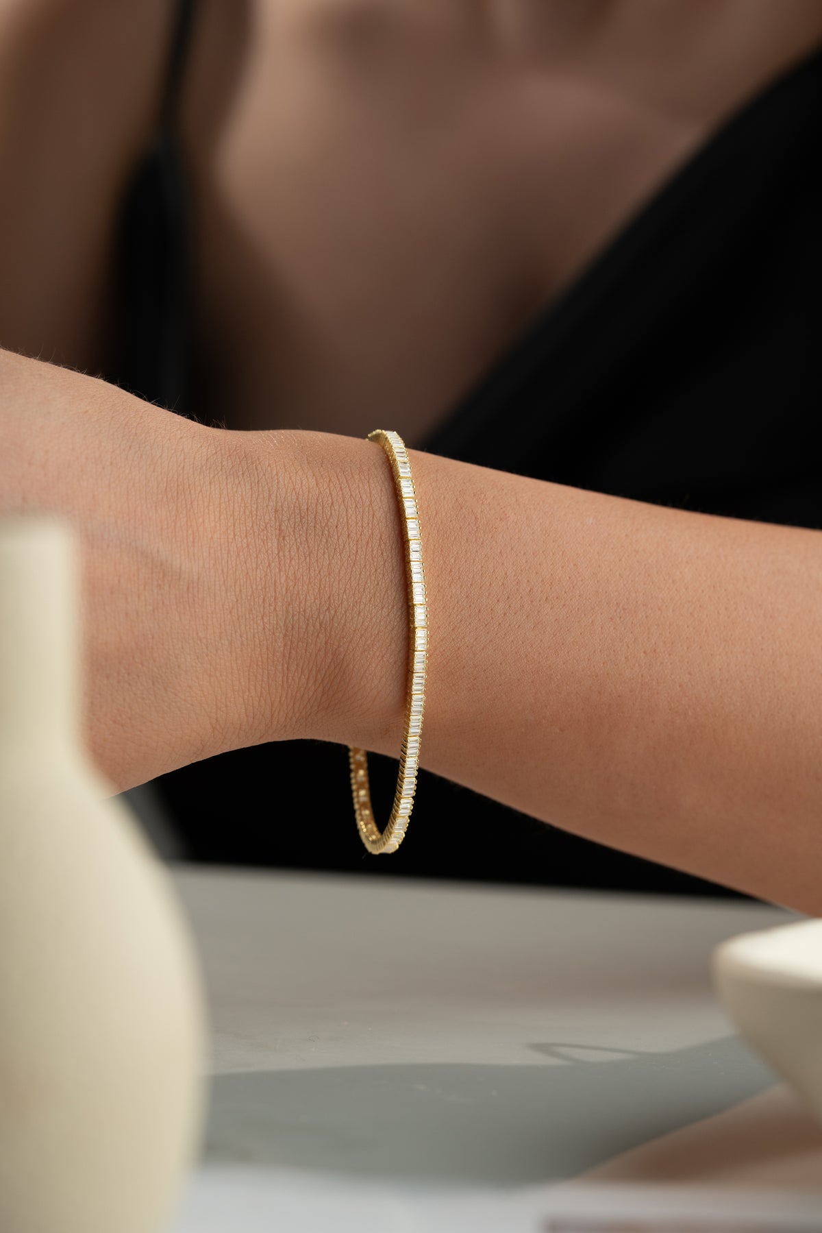 Baguette Crystal Tennis Bracelet