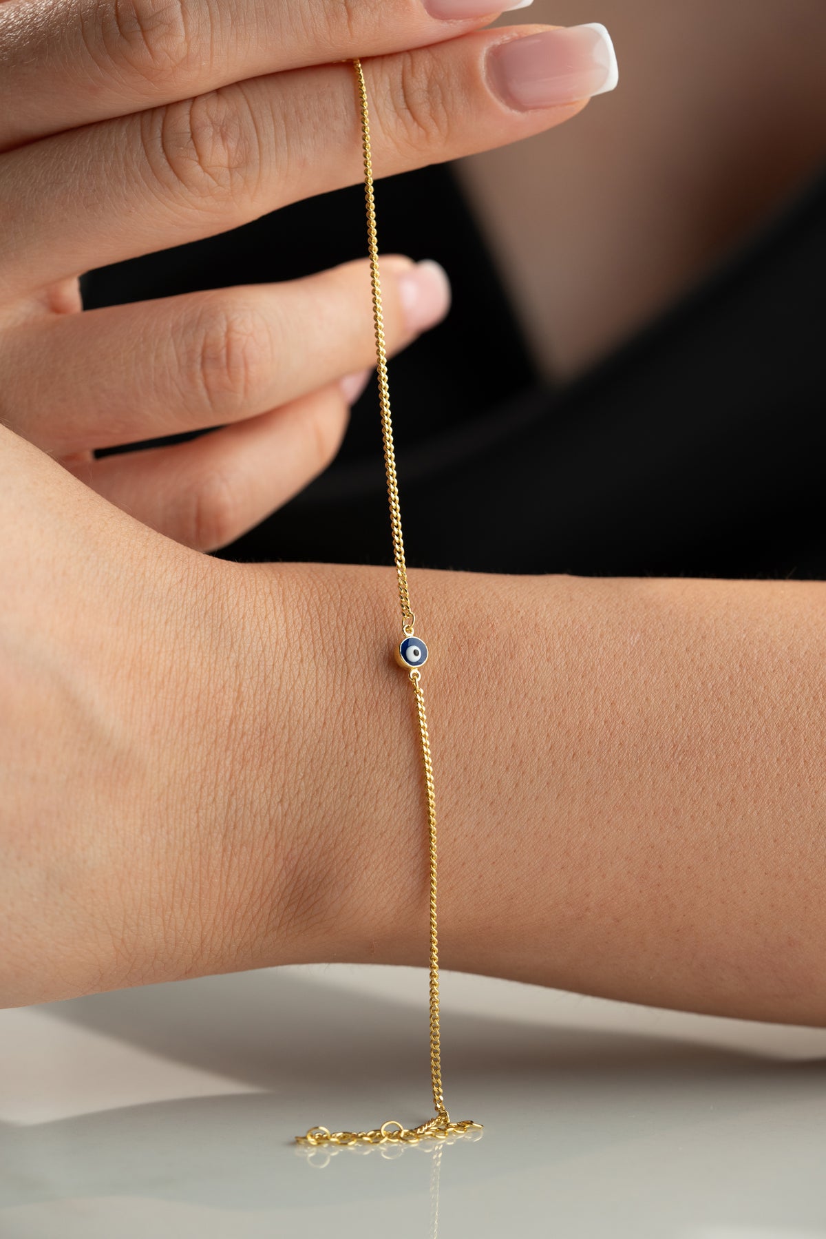 Evil Eye Charm Chain Bracelet in Gold