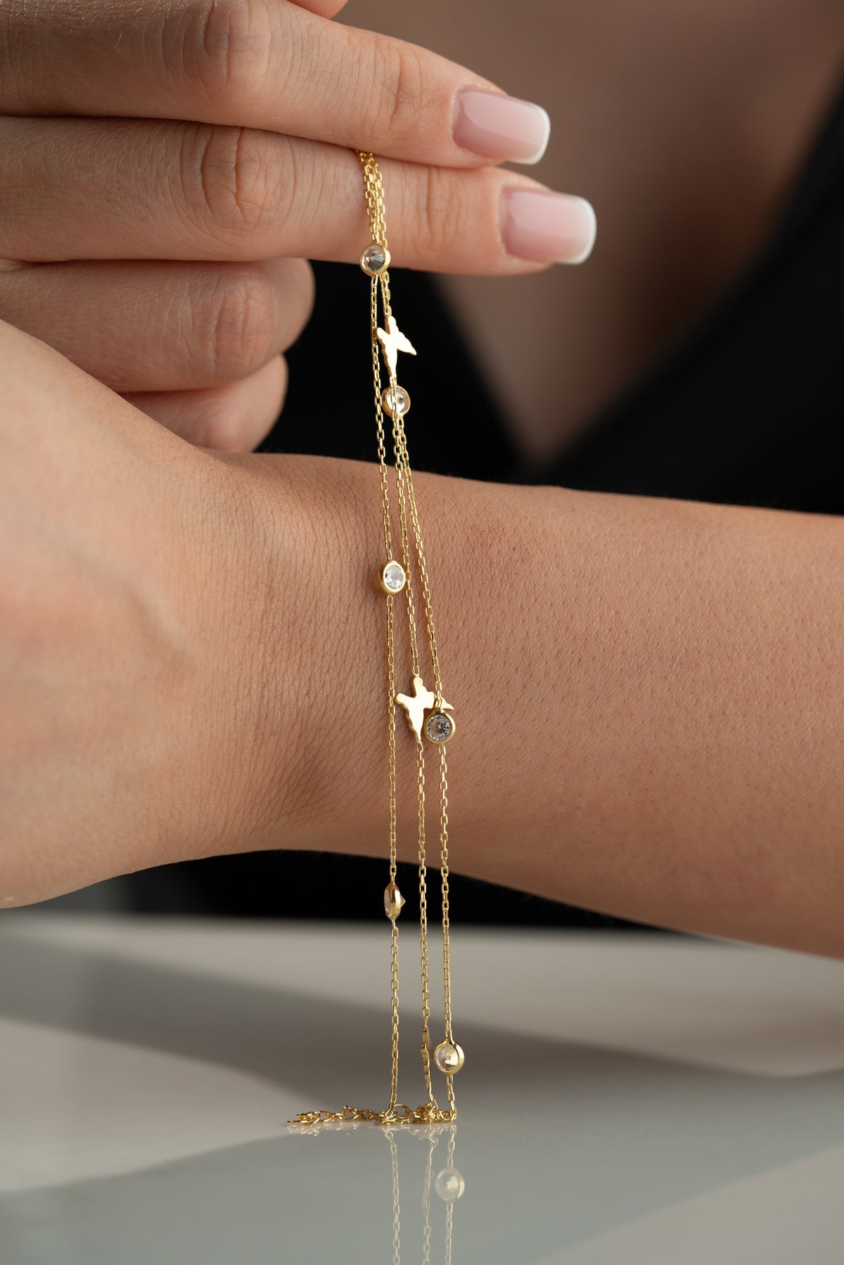 Layered Butterfly Charm Bracelet
