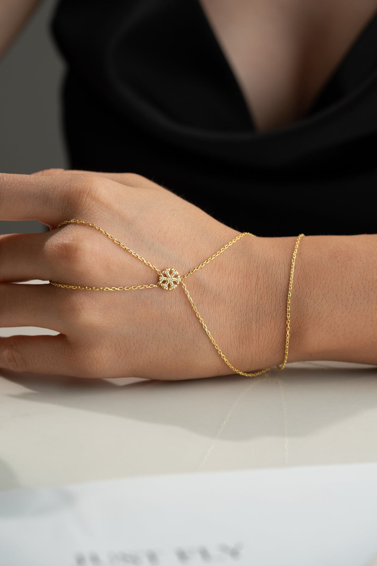 Snowflake Charm Hand Chain Bracelet